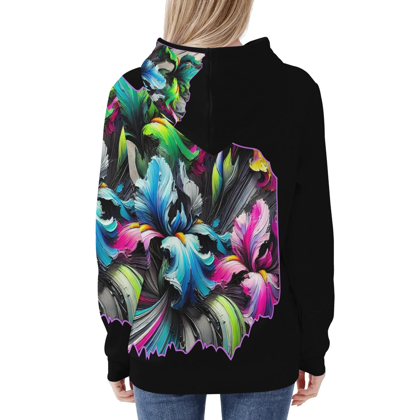 Womens All Over Print Warm Velvet Hoodie