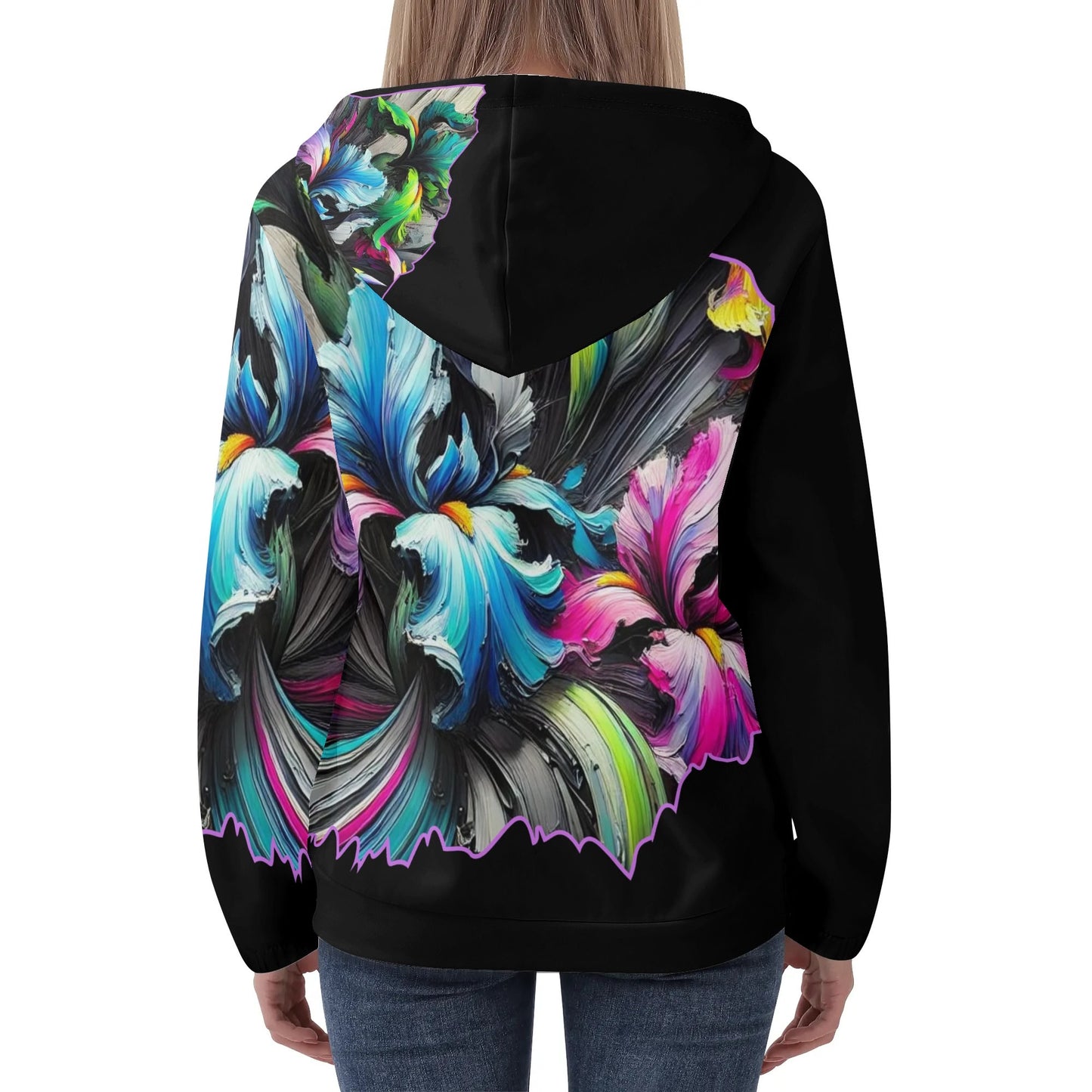 Womens Lightweight All Over Printing Pullover Hoodie