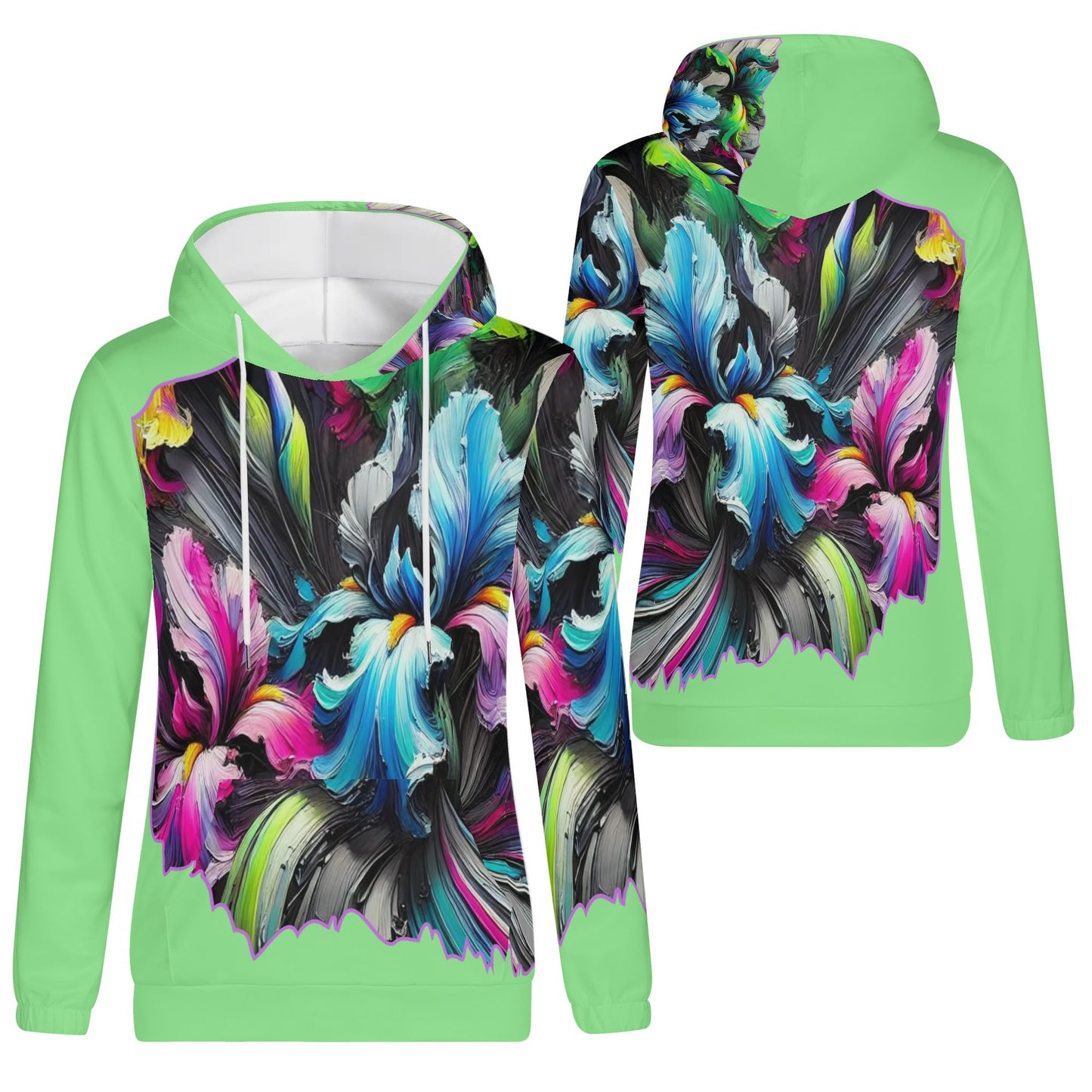 Womens Lightweight All Over Printing Pullover Hoodie