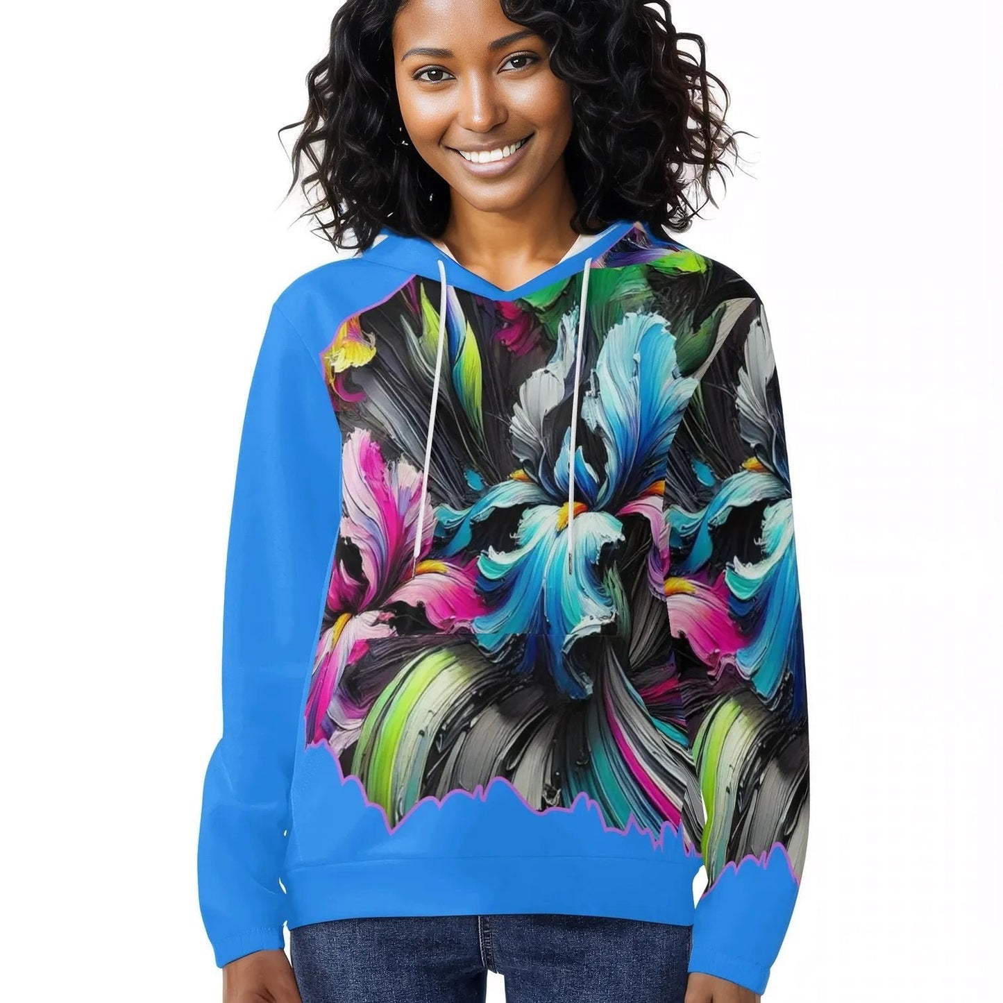 Womens Lightweight All Over Printing Pullover Hoodie