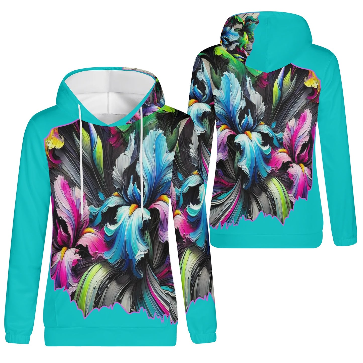 Womens Lightweight All Over Printing Pullover Hoodie