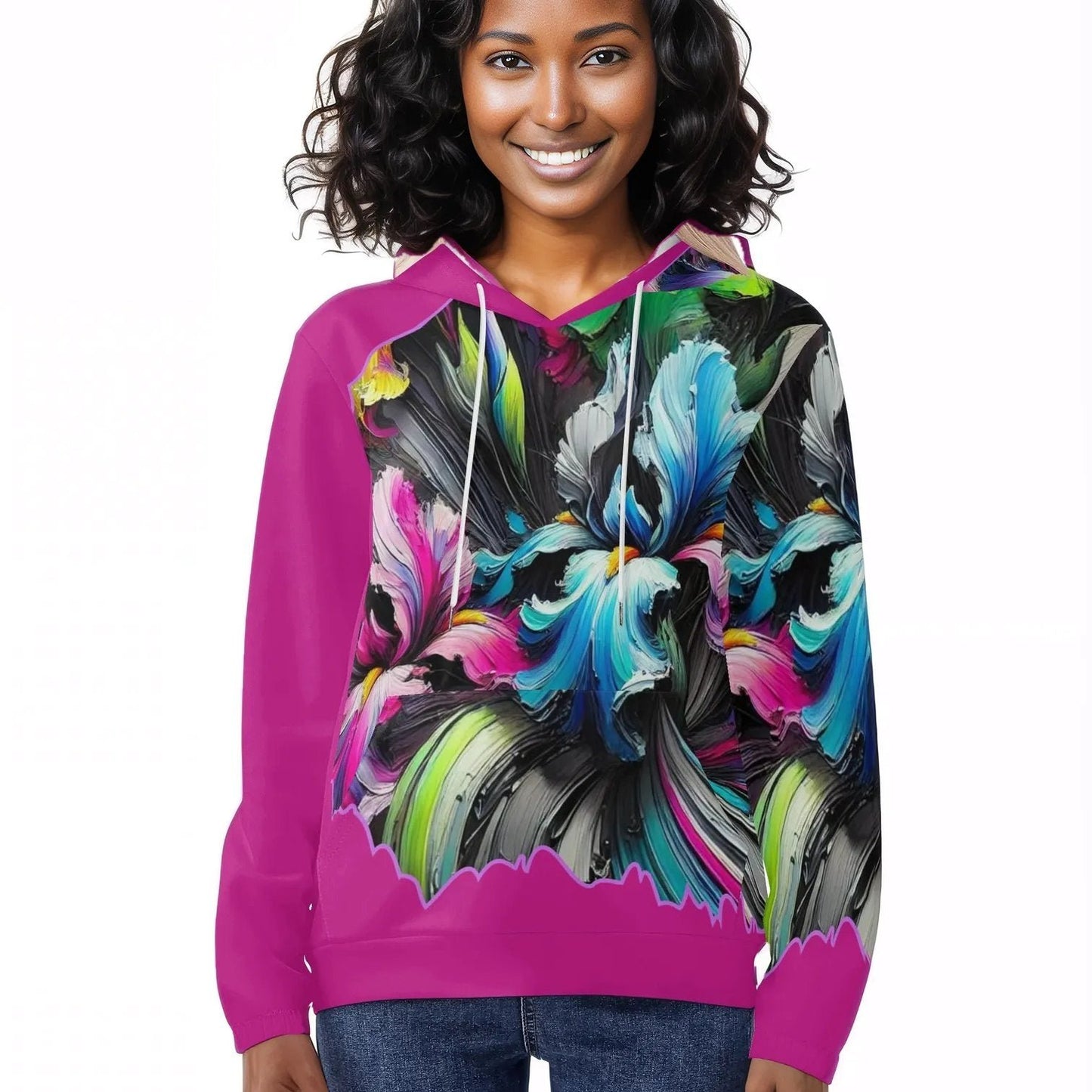 Womens Lightweight All Over Printing Pullover Hoodie