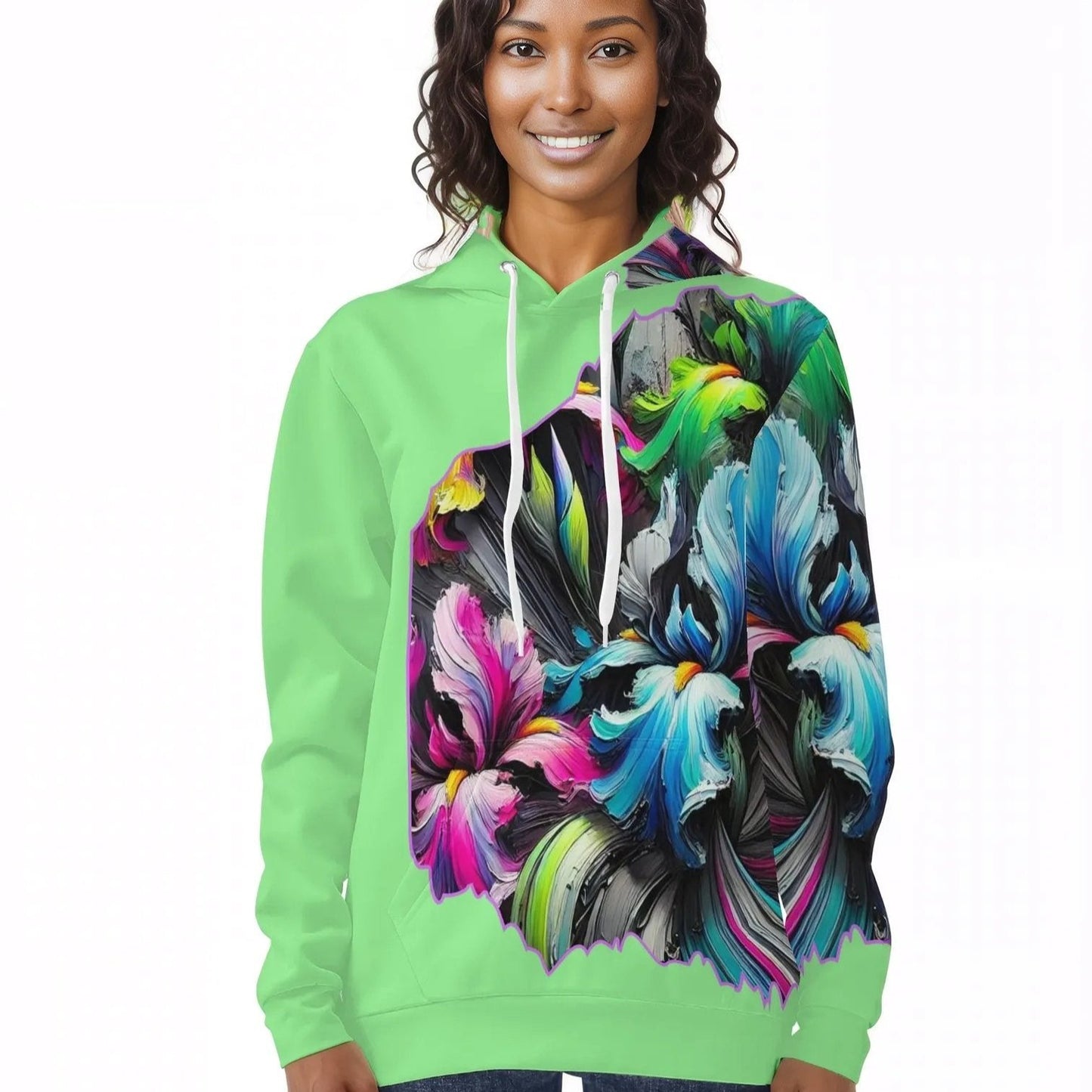 Womens All Over Print Warm Velvet Hoodie