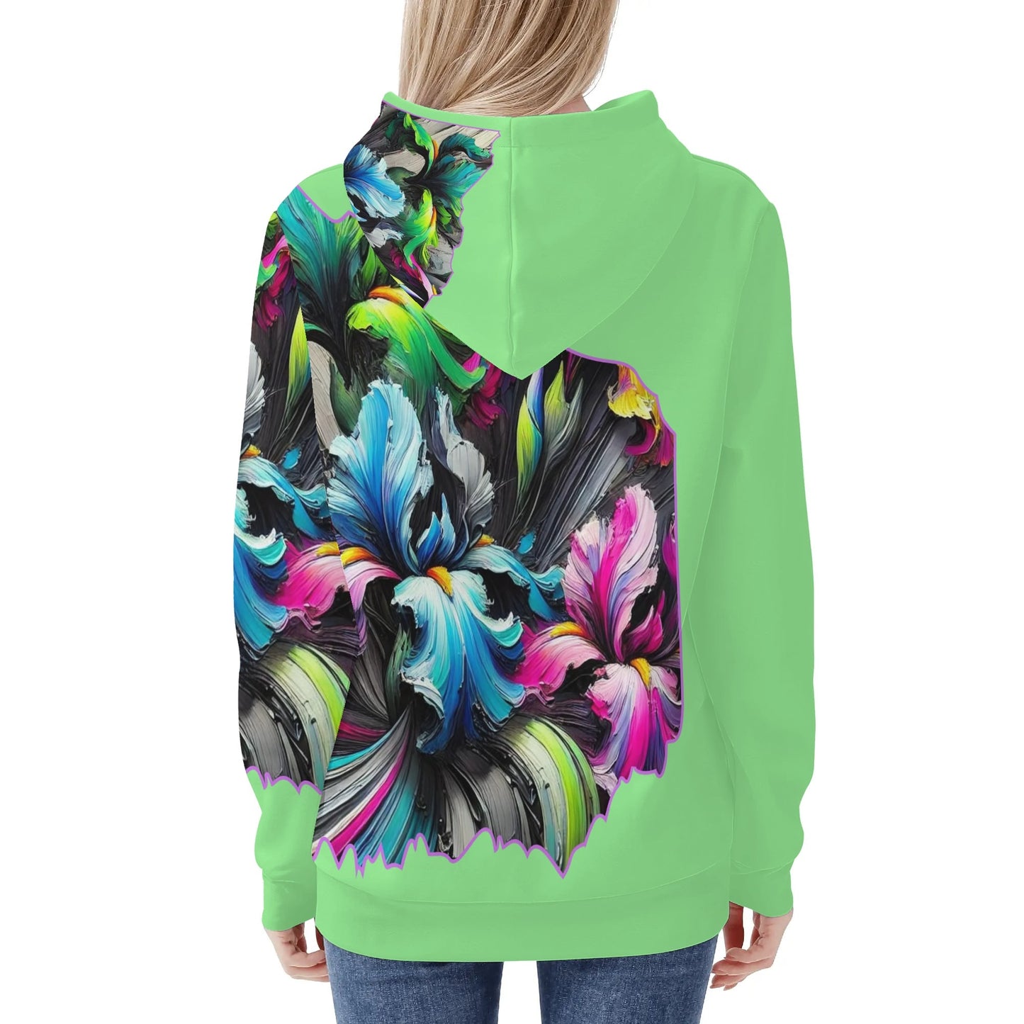 Womens All Over Print Warm Velvet Hoodie