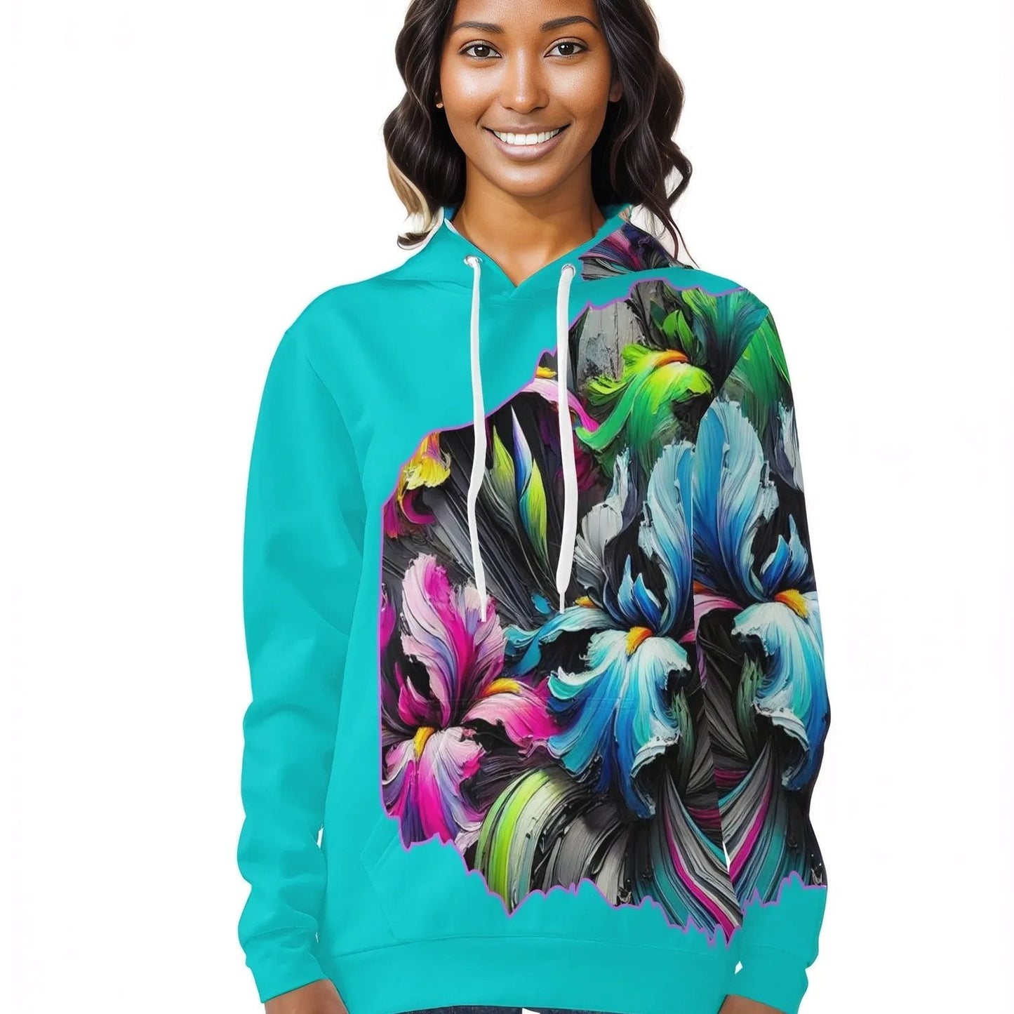 Womens All Over Print Warm Velvet Hoodie