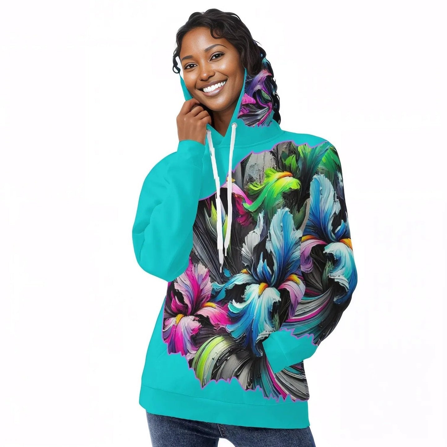 Womens All Over Print Warm Velvet Hoodie