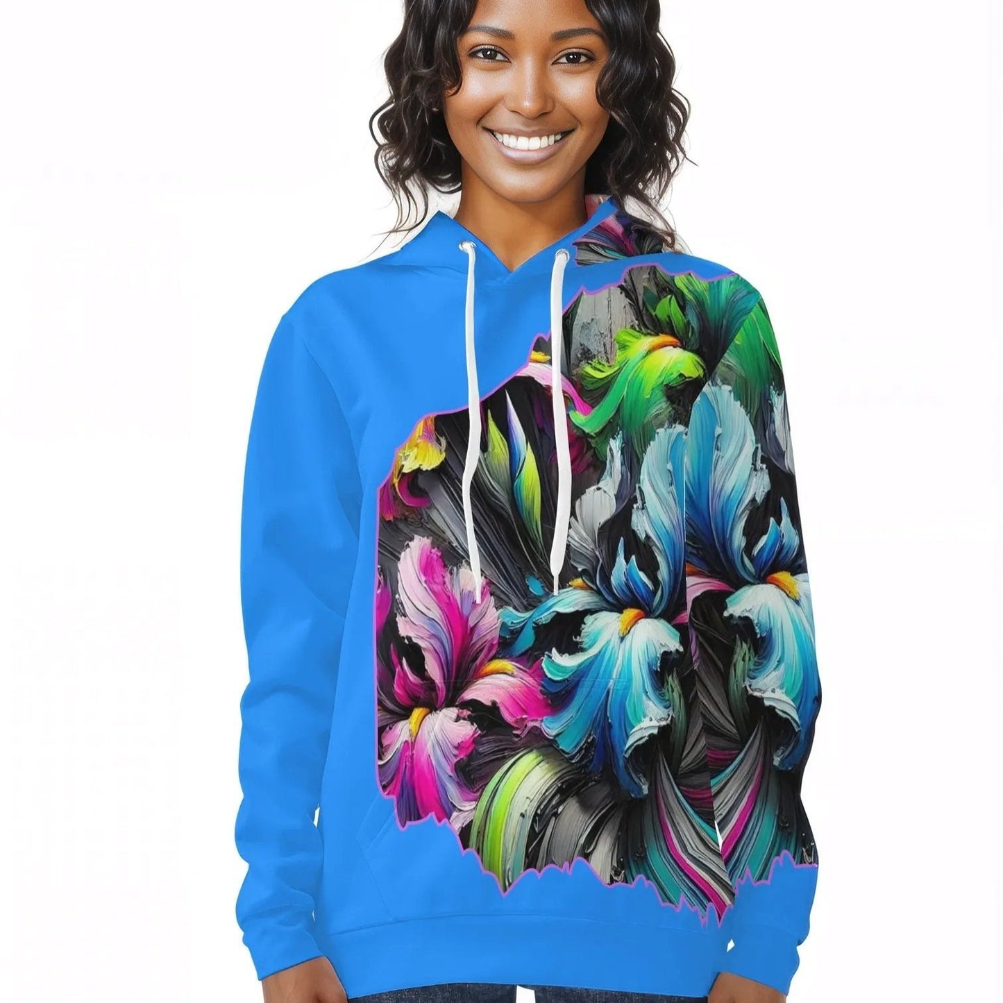 Womens All Over Print Warm Velvet Hoodie