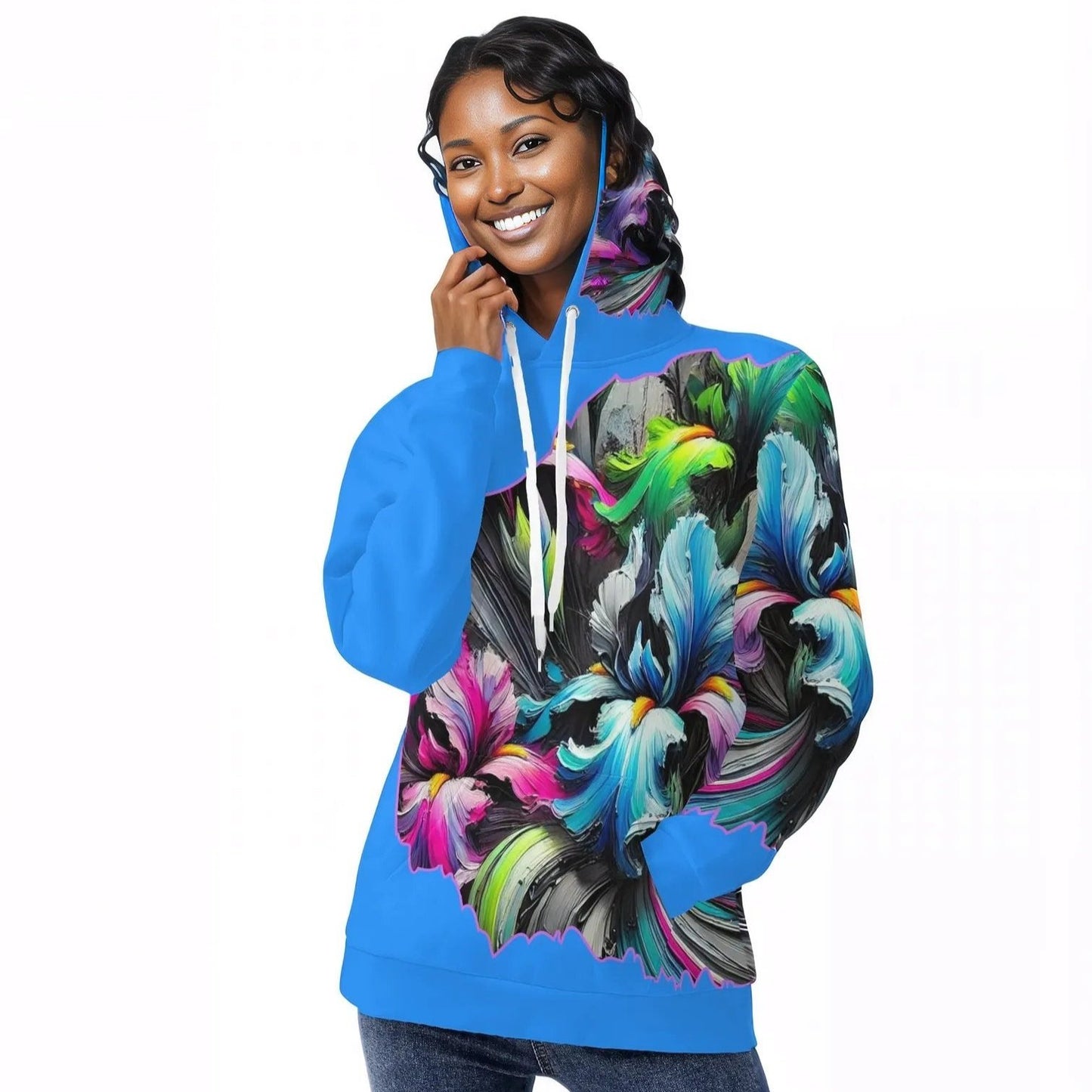 Womens All Over Print Warm Velvet Hoodie