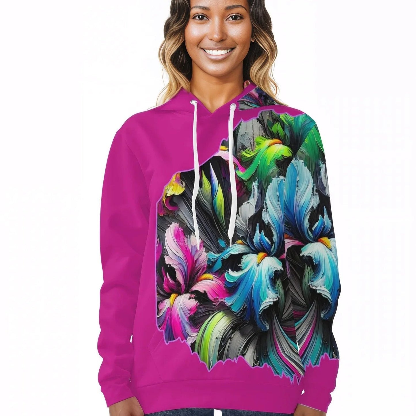 Womens All Over Print Warm Velvet Hoodie