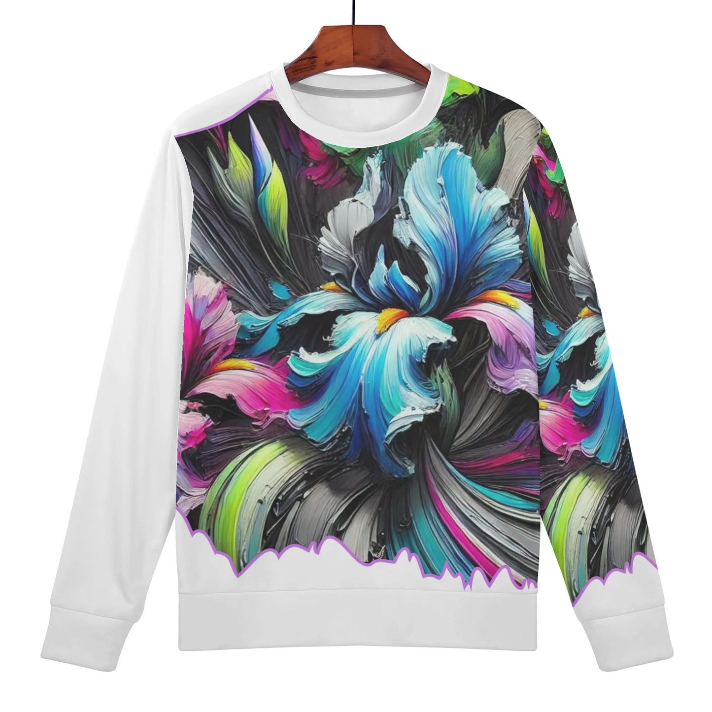 Womens All Over Print Crew Neck Lightweight Sweatshirt "Floral Print"