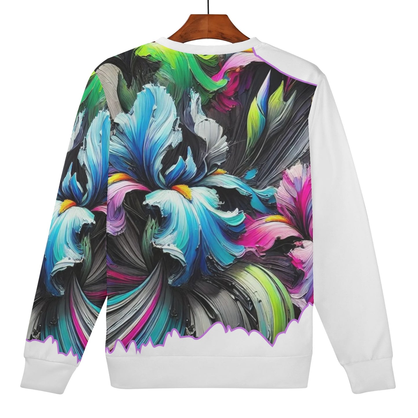 Womens All Over Print Crew Neck Lightweight Sweatshirt "Floral Print"