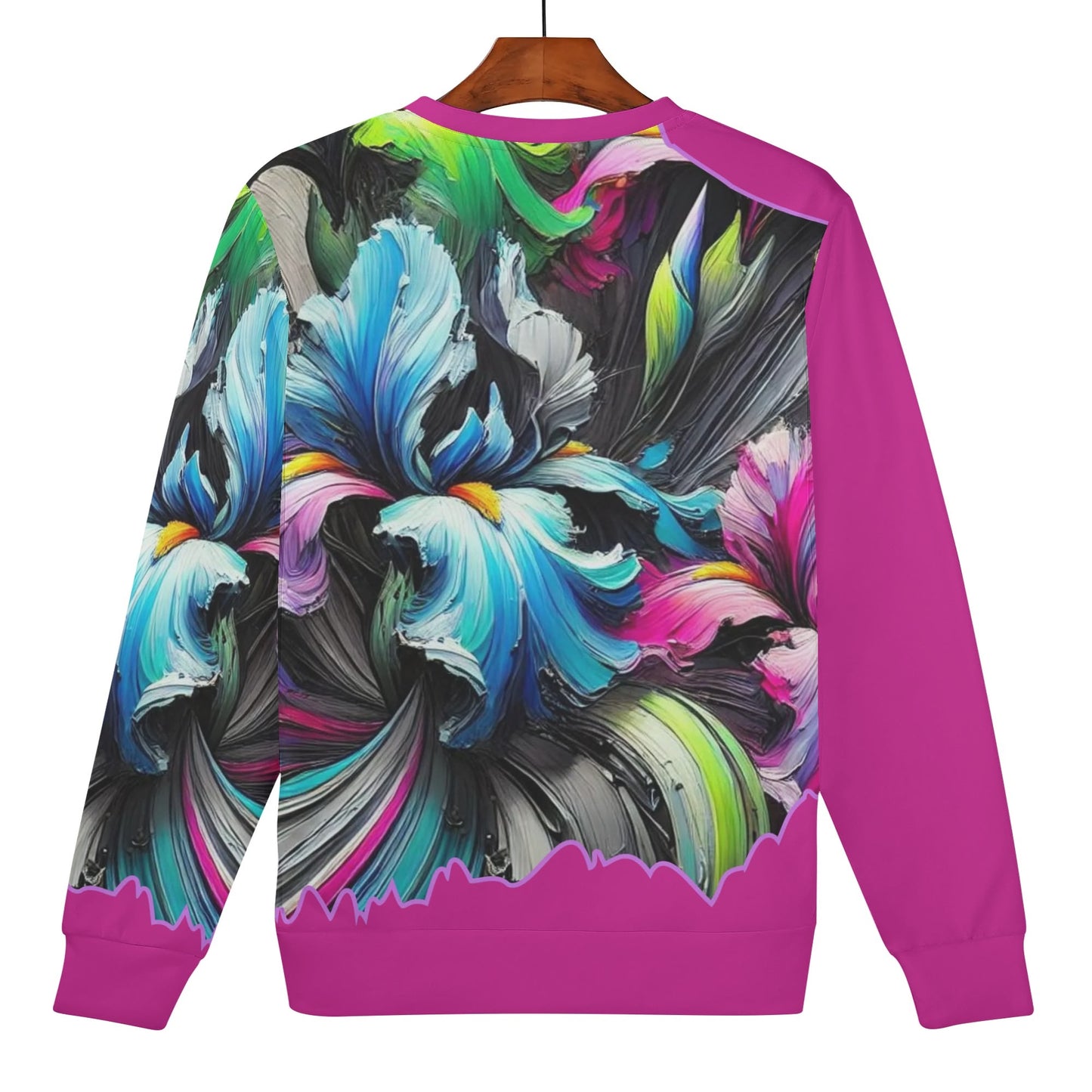 Womens All Over Print Crew Neck Lightweight Sweatshirt "Floral Print"