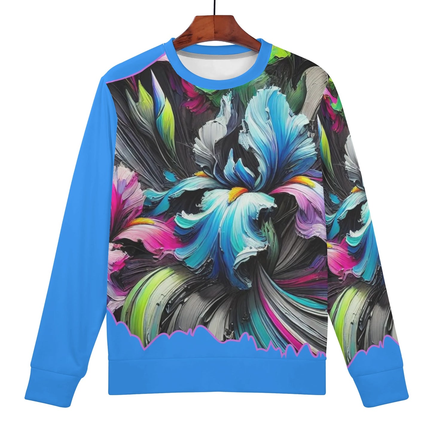 Womens All Over Print Crew Neck Lightweight Sweatshirt "Floral Print"