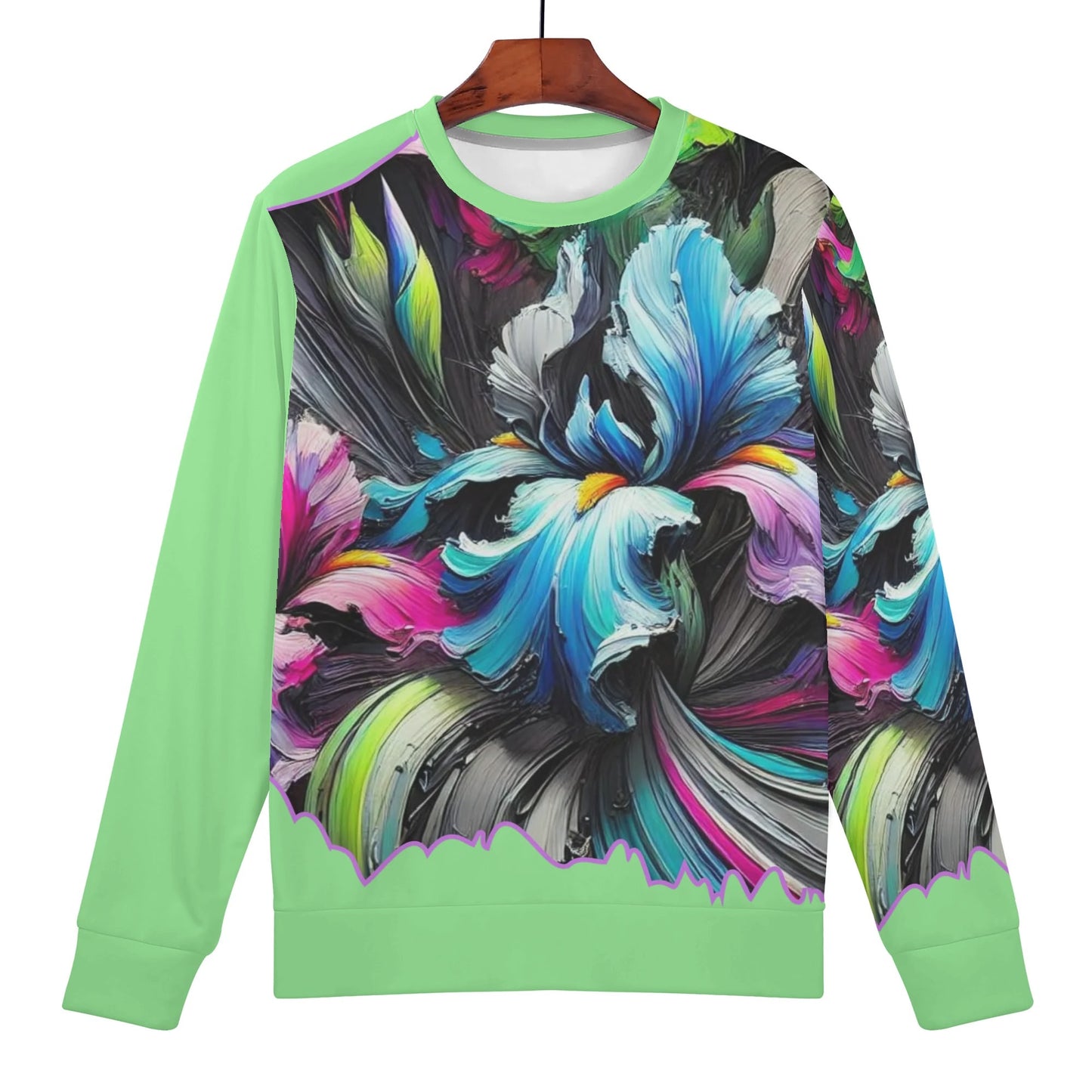 Womens All Over Print Crew Neck Lightweight Sweatshirt "Floral Print"