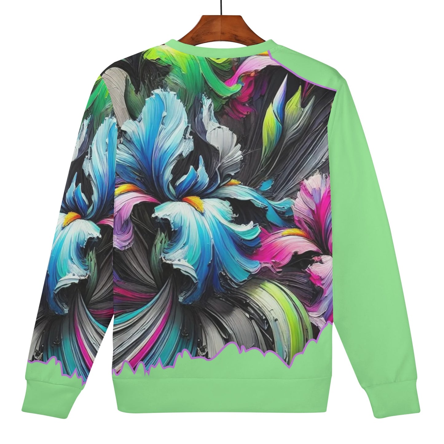 Womens All Over Print Crew Neck Lightweight Sweatshirt "Floral Print"