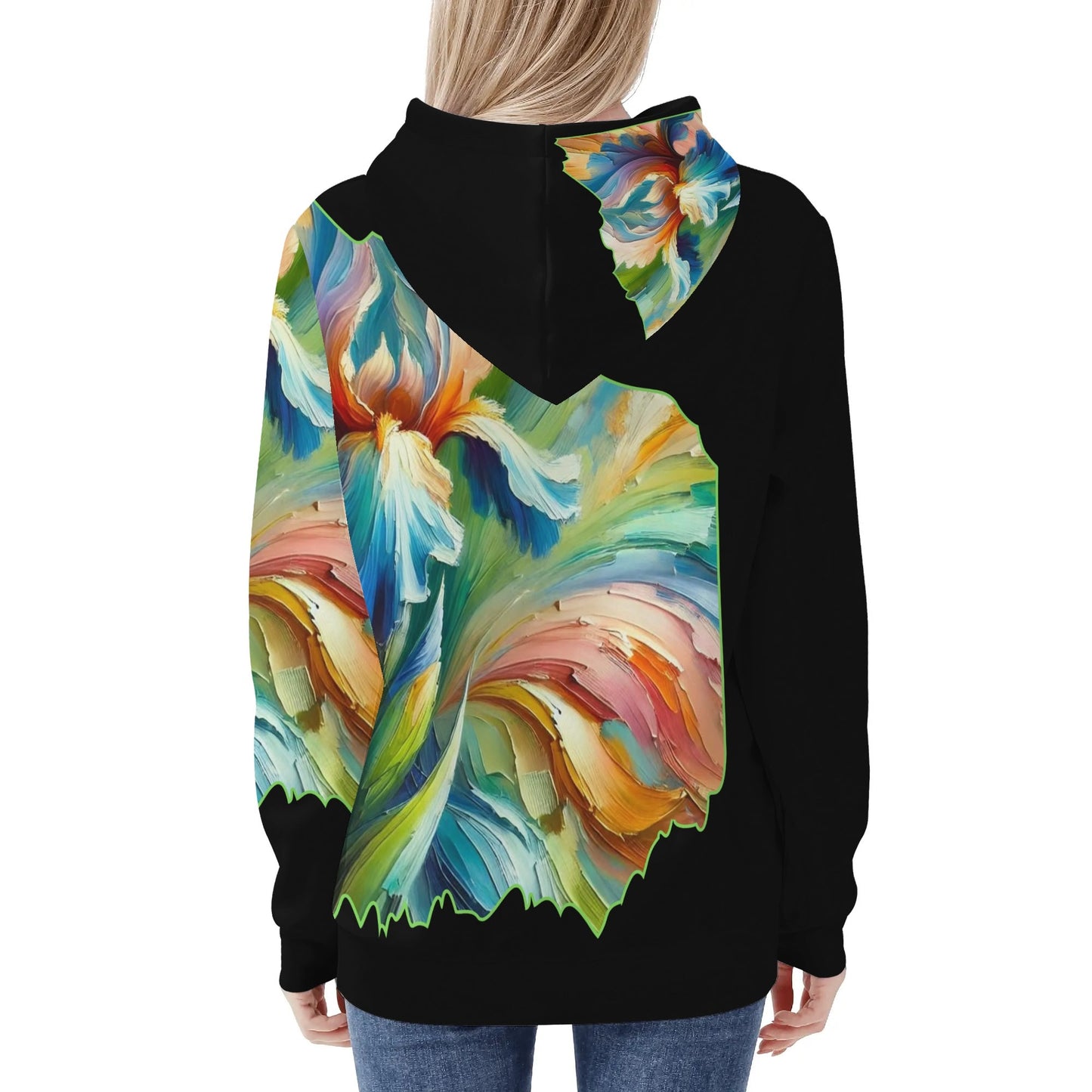 Womens All Over Print Warm Velvet Hoodie