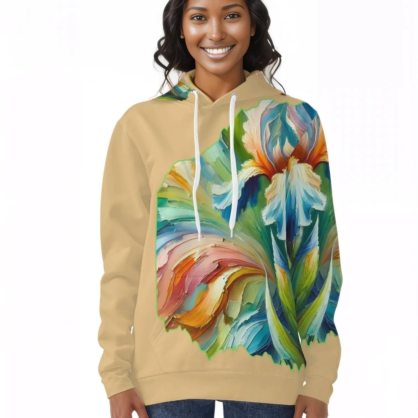 Womens All Over Print Warm Velvet Hoodie