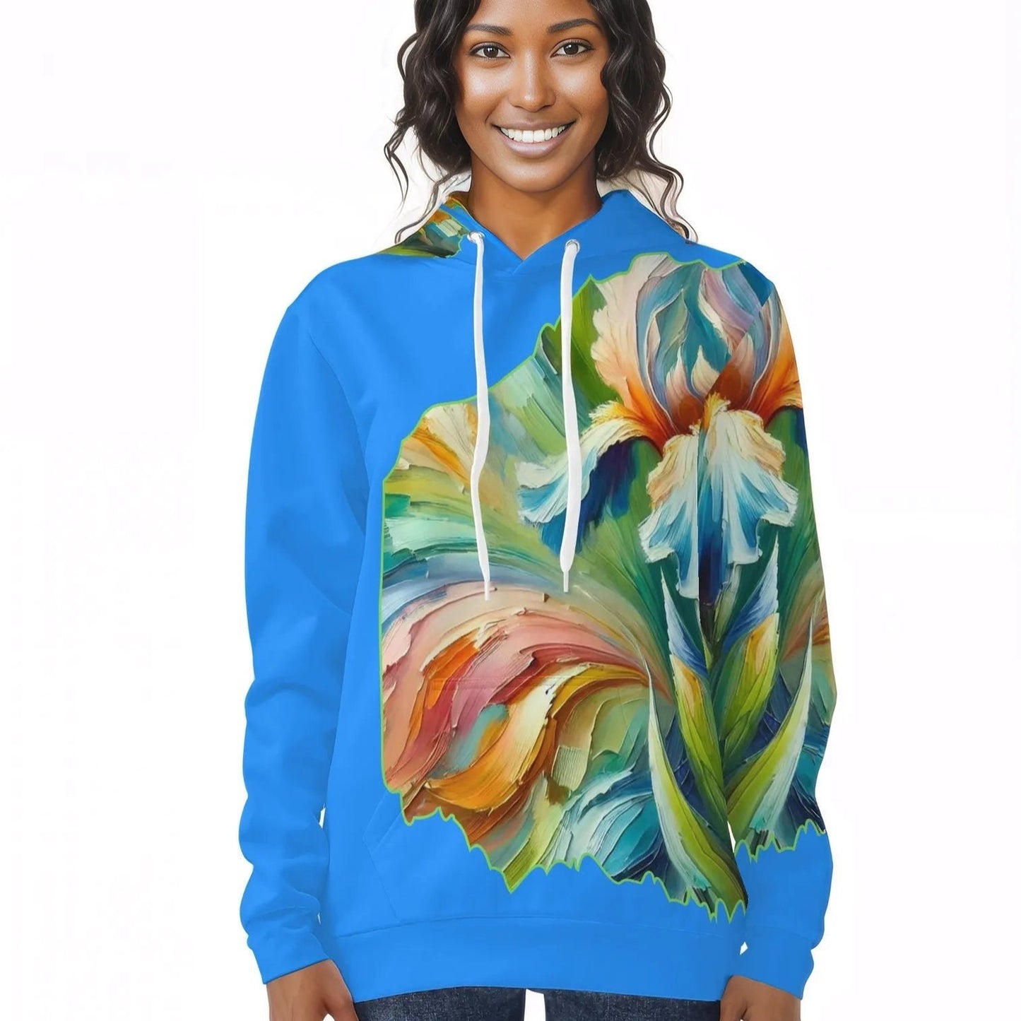 Womens All Over Print Warm Velvet Hoodie