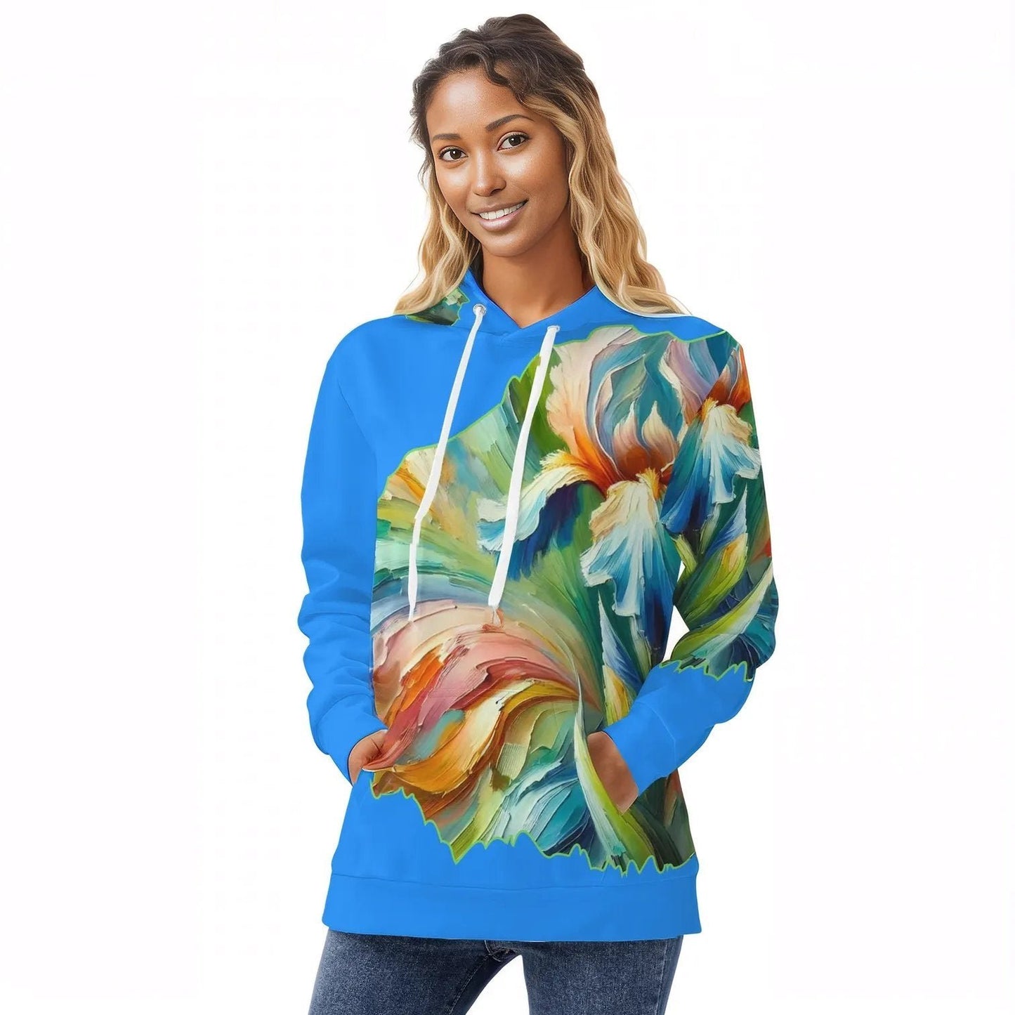 Womens All Over Print Warm Velvet Hoodie