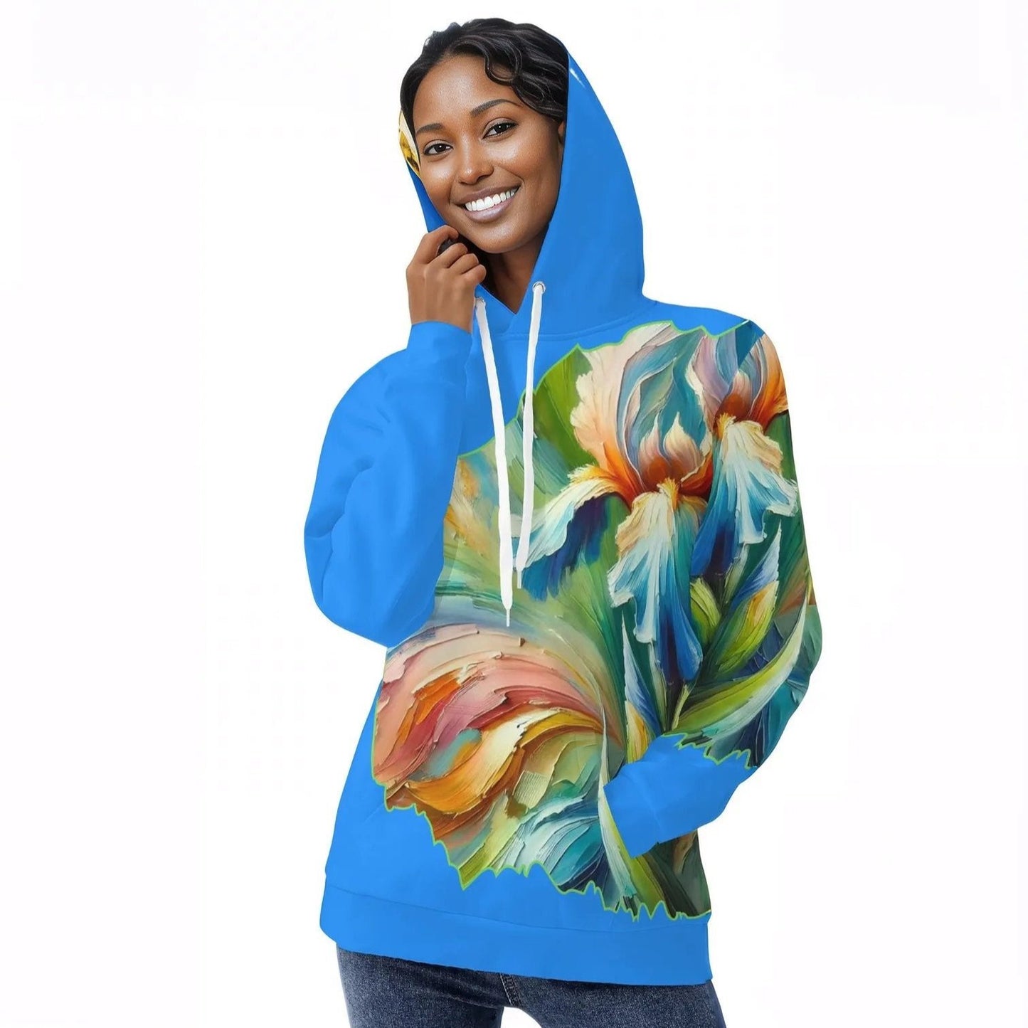 Womens All Over Print Warm Velvet Hoodie