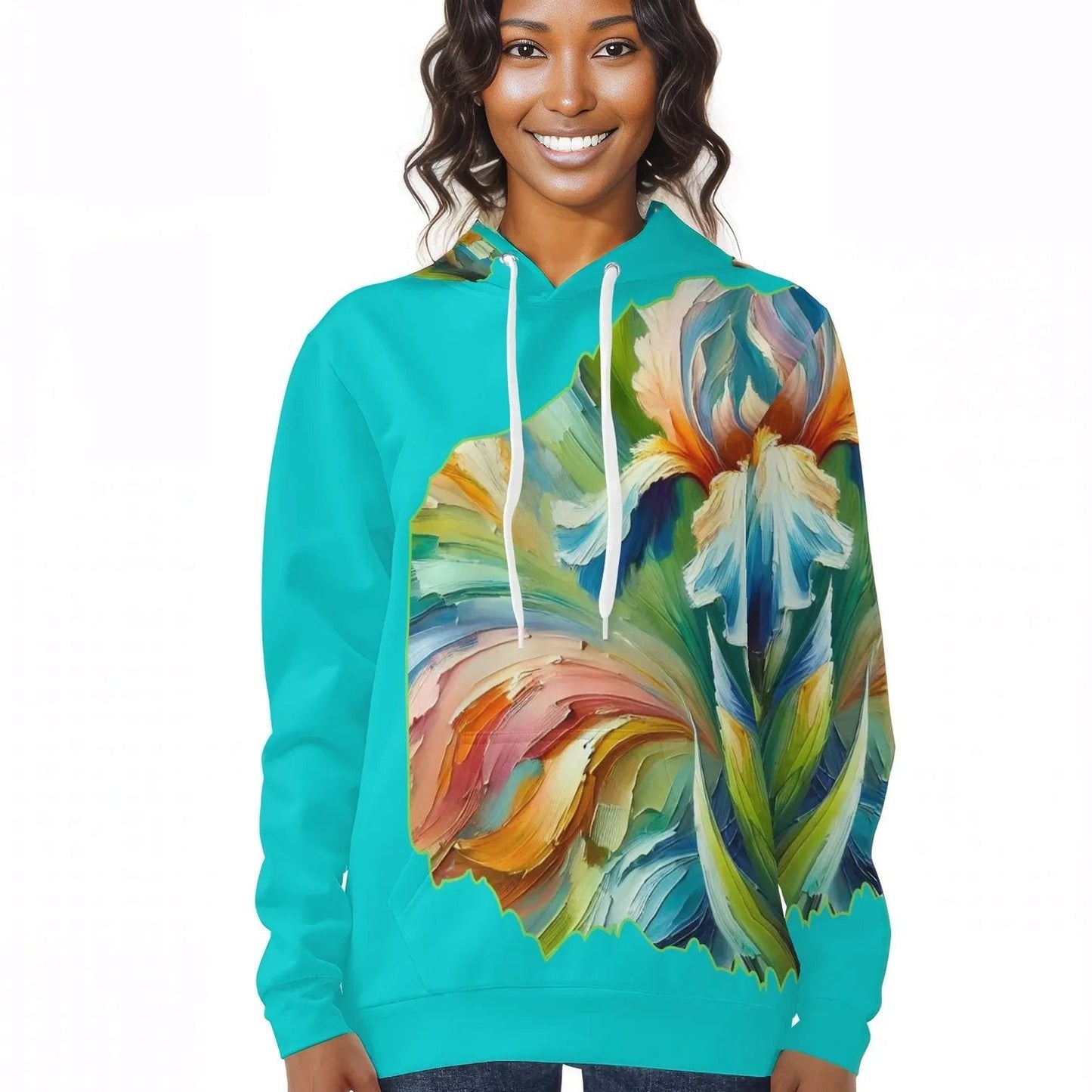 Womens All Over Print Warm Velvet Hoodie