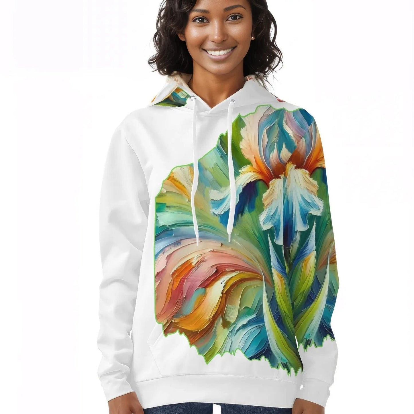 Womens All Over Print Warm Velvet Hoodie