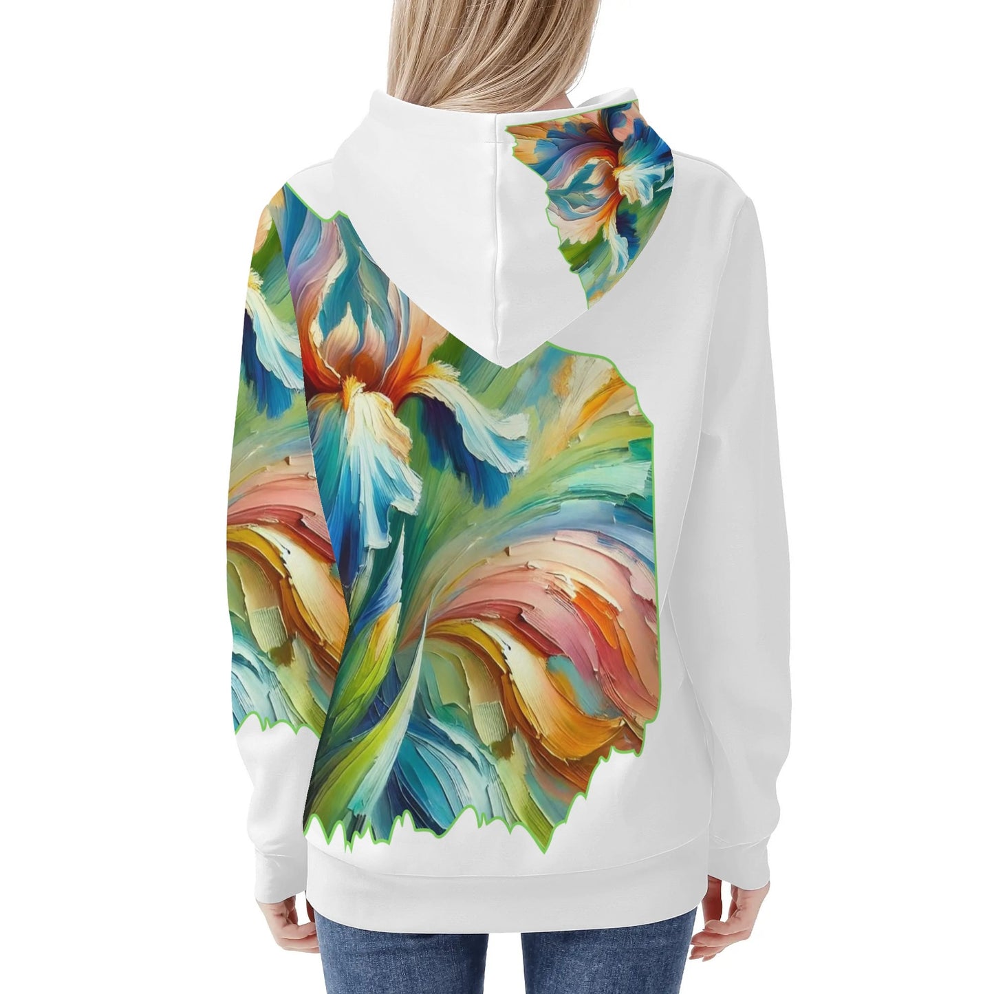 Womens All Over Print Warm Velvet Hoodie