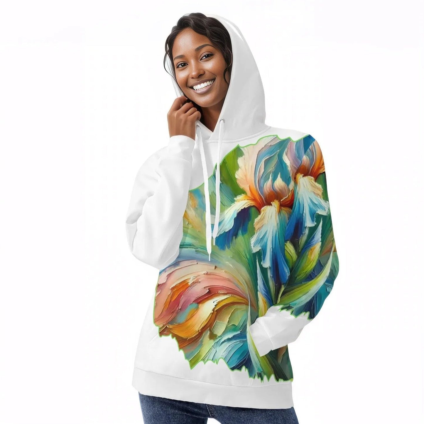 Womens All Over Print Warm Velvet Hoodie