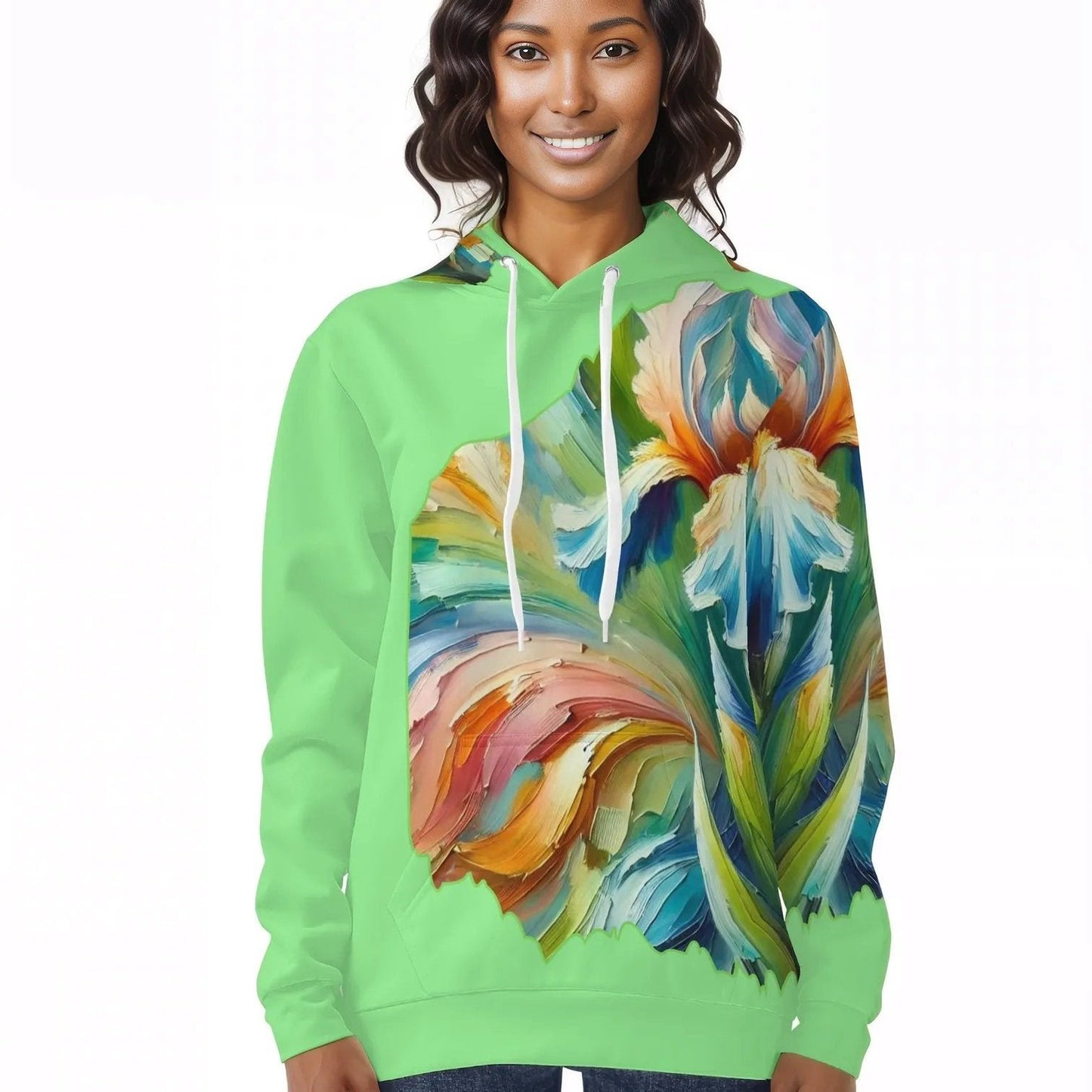 Womens All Over Print Warm Velvet Hoodie