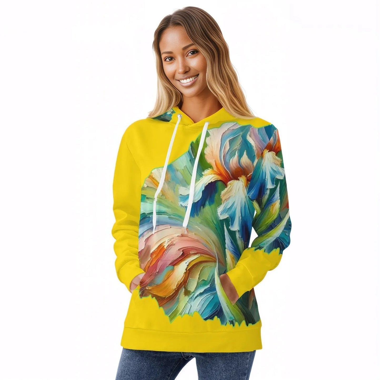 Womens All Over Print Warm Velvet Hoodie