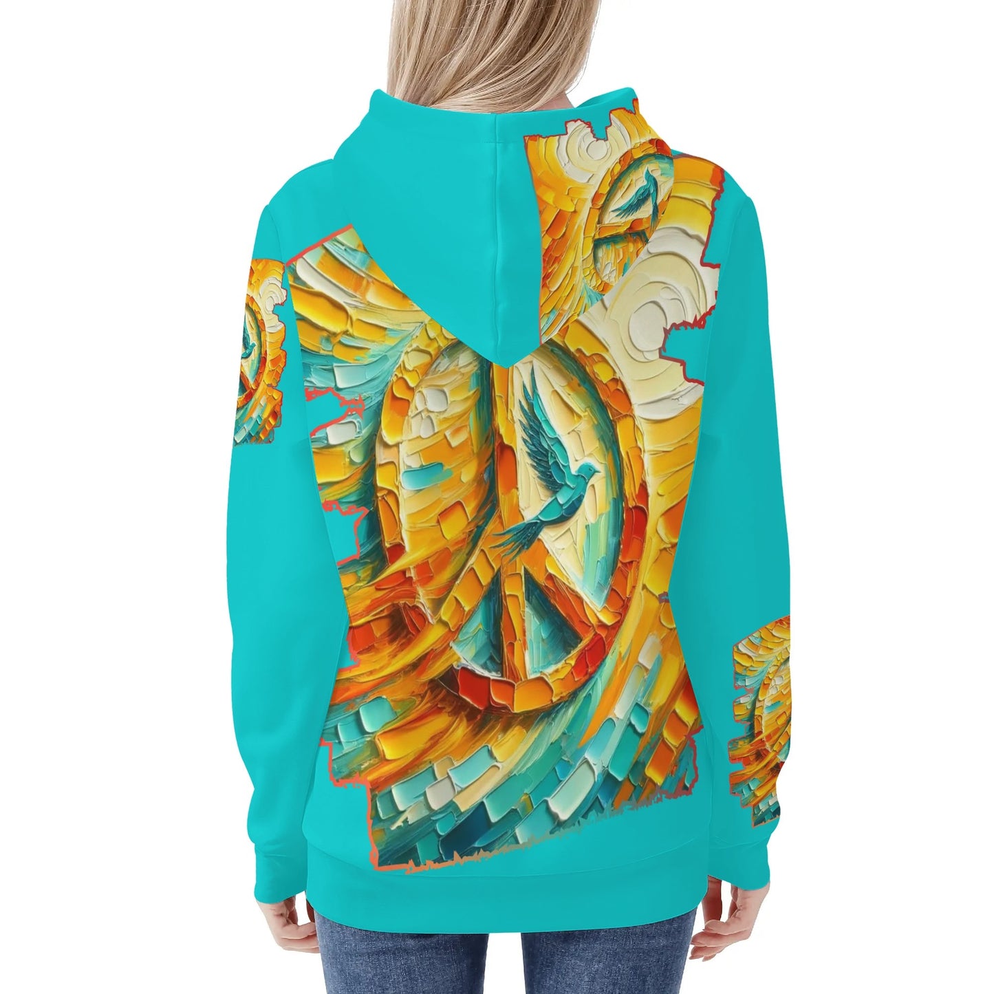 Womens All Over Print Warm Velvet Hoodie