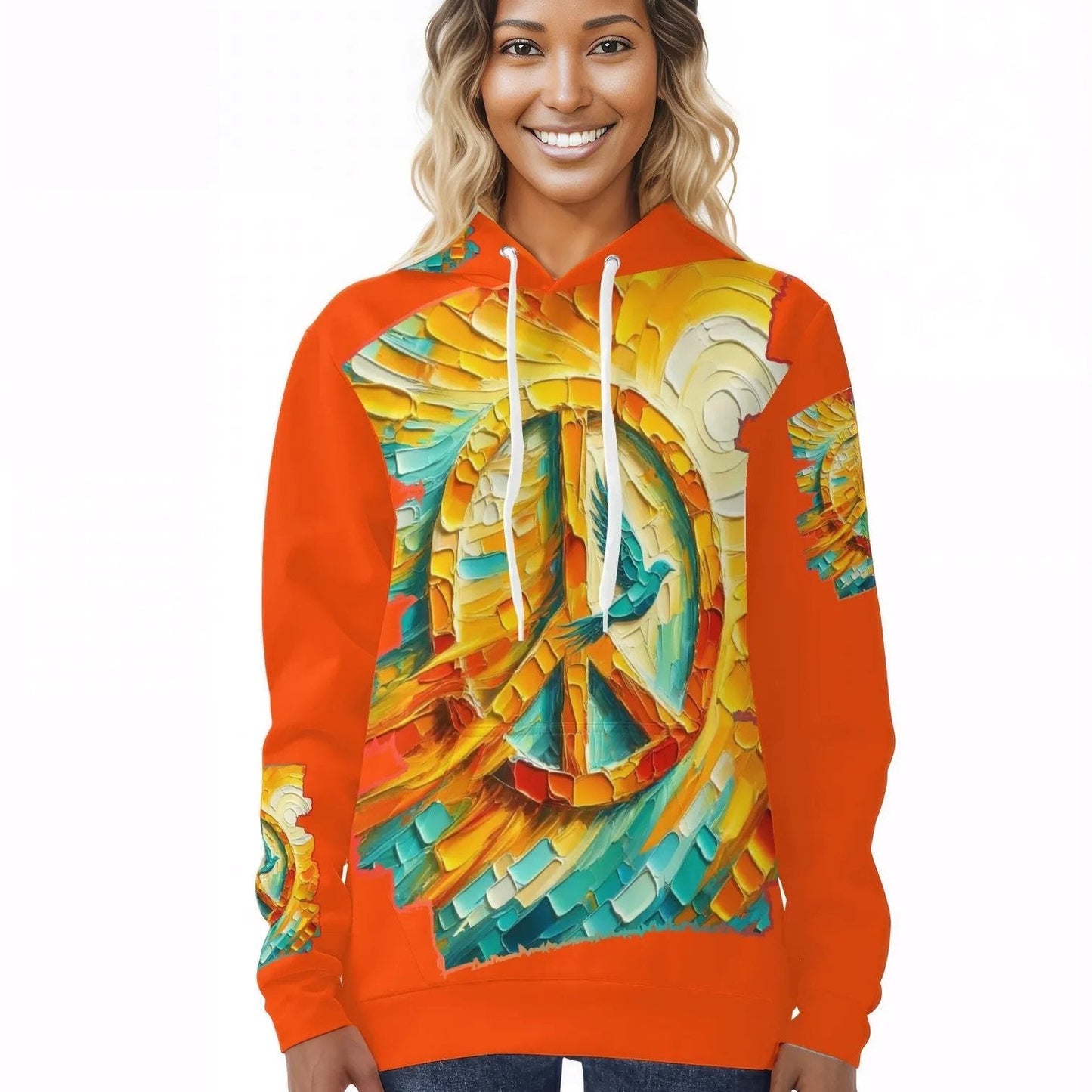 Womens All Over Print Warm Velvet Hoodie