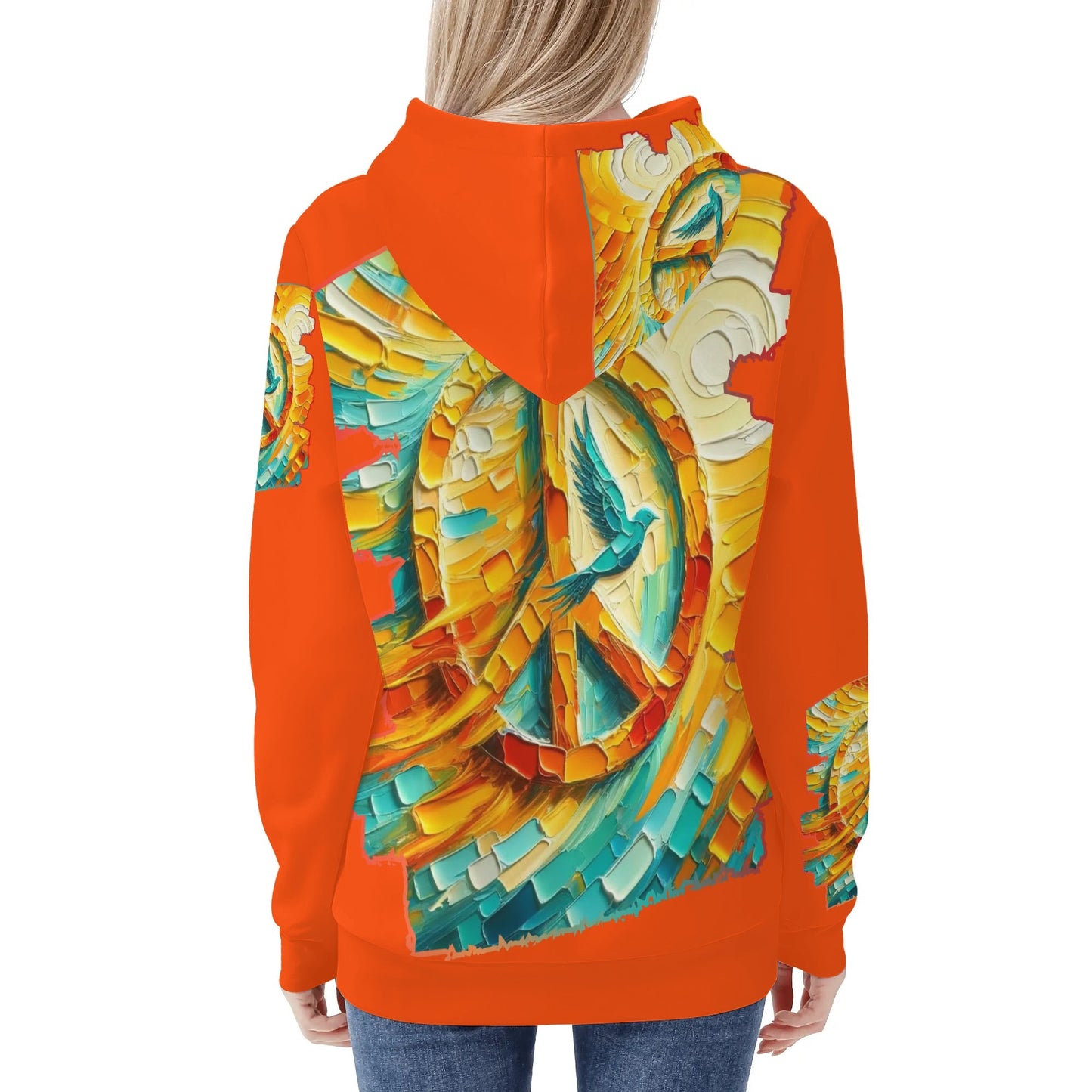 Womens All Over Print Warm Velvet Hoodie