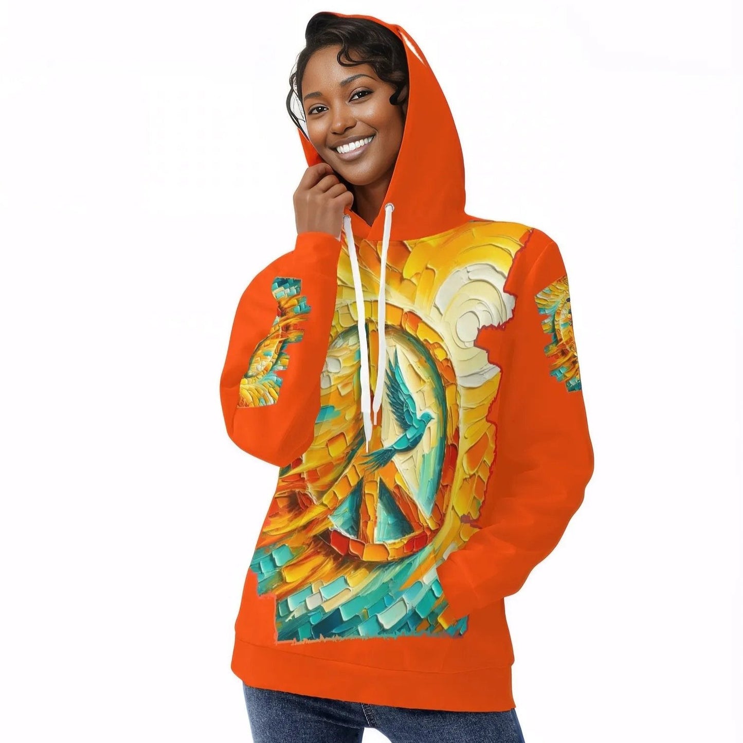 Womens All Over Print Warm Velvet Hoodie