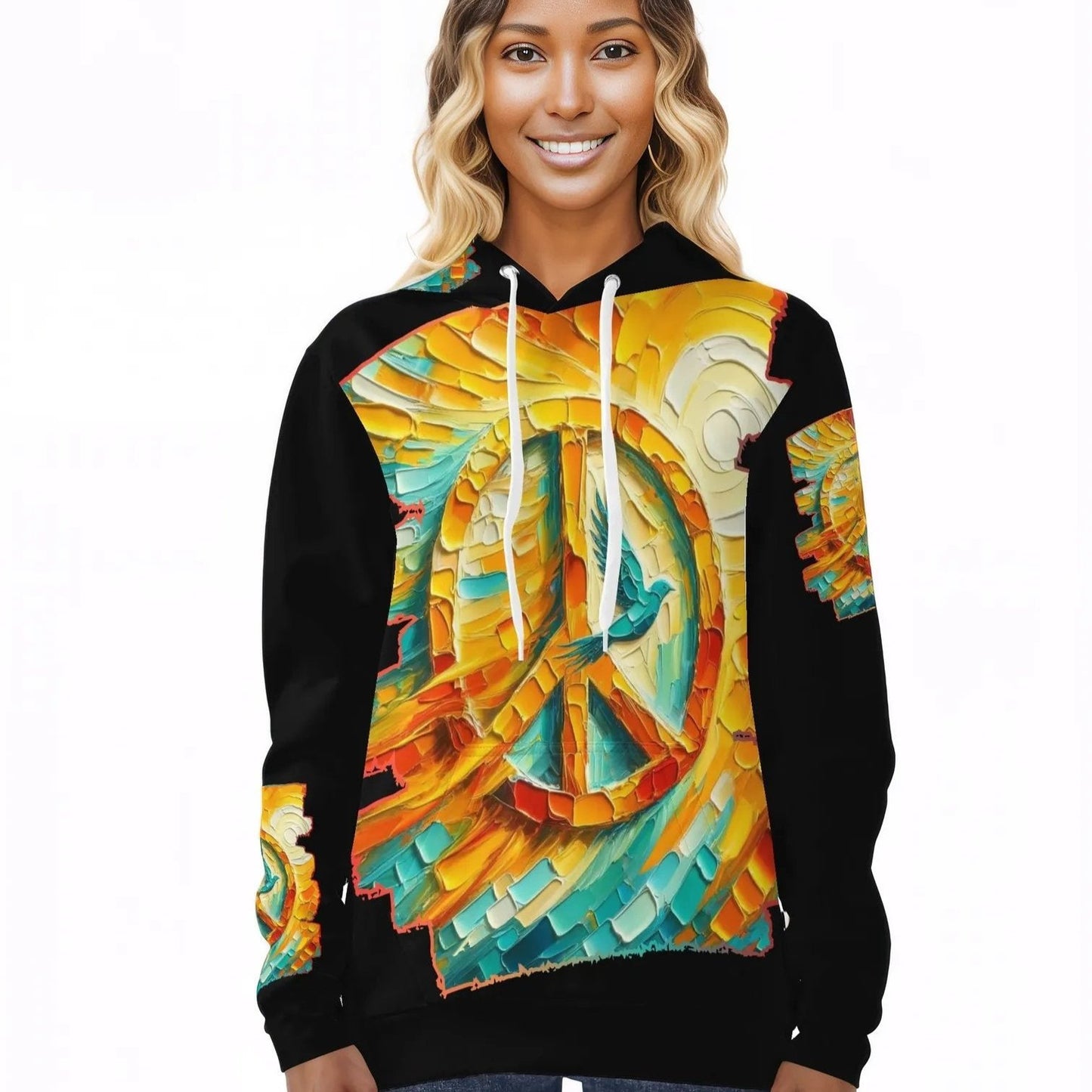 Womens All Over Print Warm Velvet Hoodie