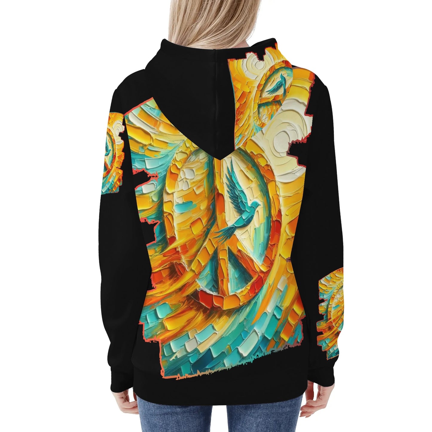 Womens All Over Print Warm Velvet Hoodie