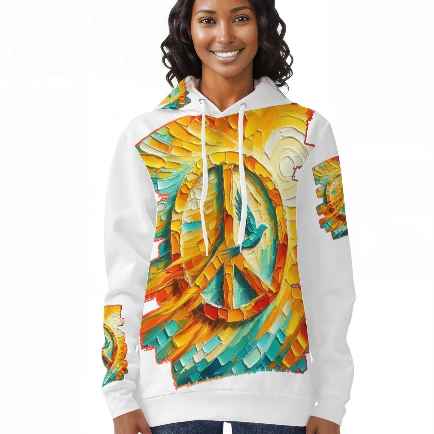 Womens All Over Print Warm Velvet Hoodie