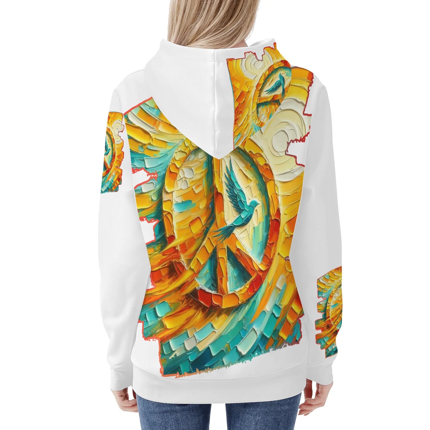 Womens All Over Print Warm Velvet Hoodie