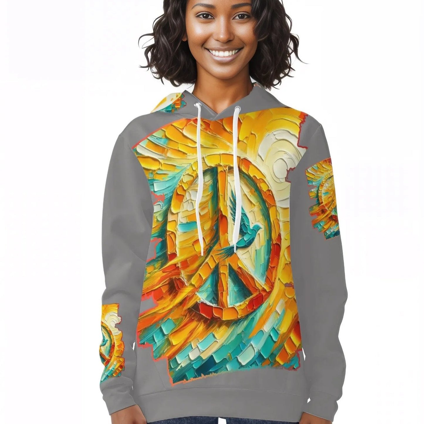 Womens All Over Print Warm Velvet Hoodie