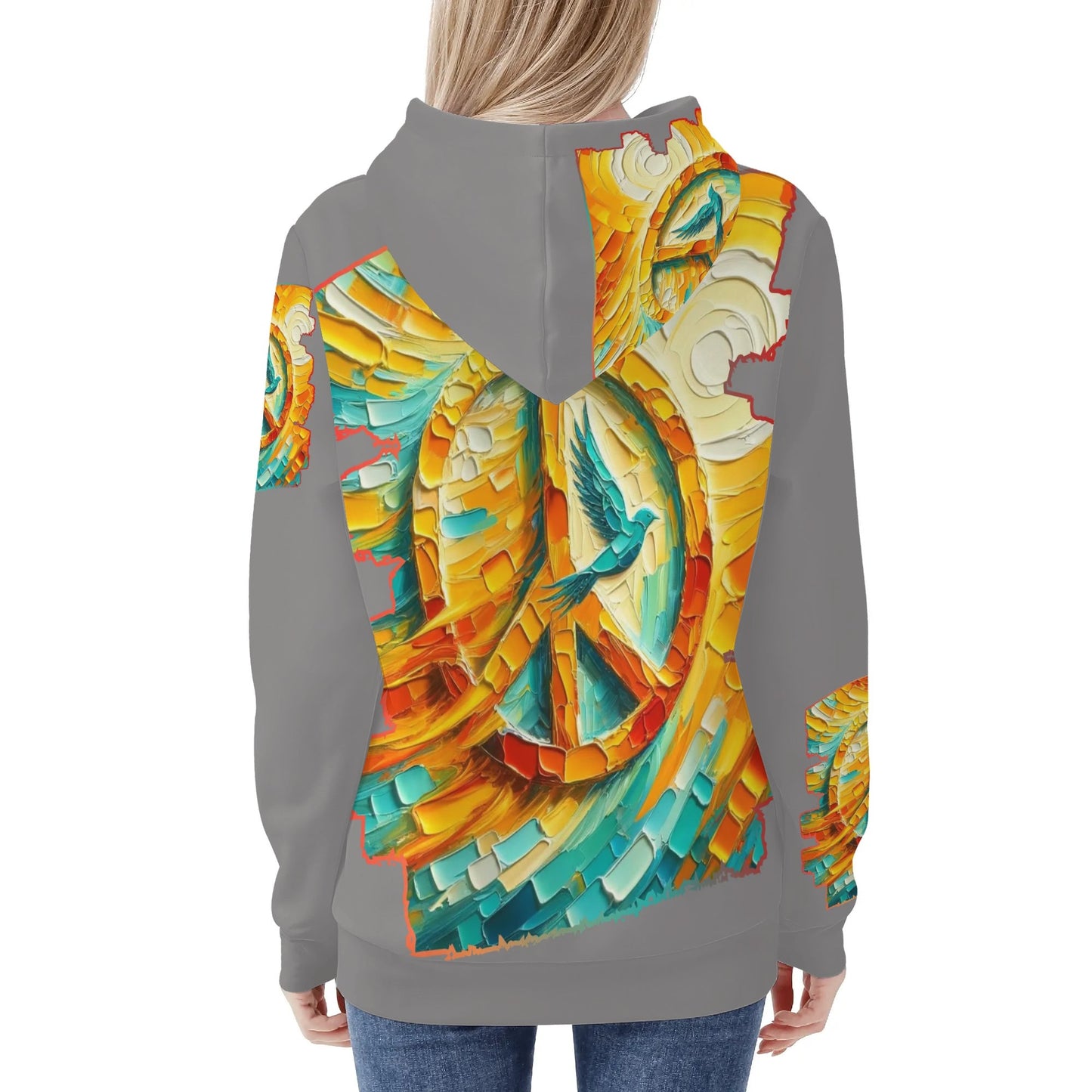 Womens All Over Print Warm Velvet Hoodie