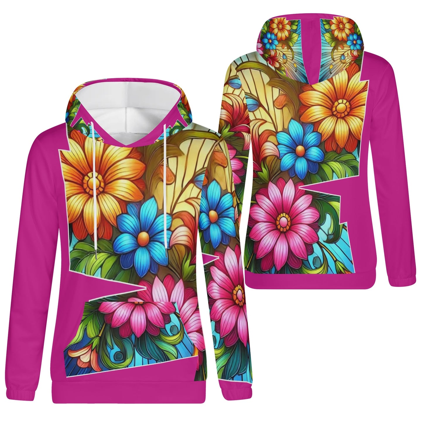 Womens Lightweight All Over Printing Pullover Hoodie