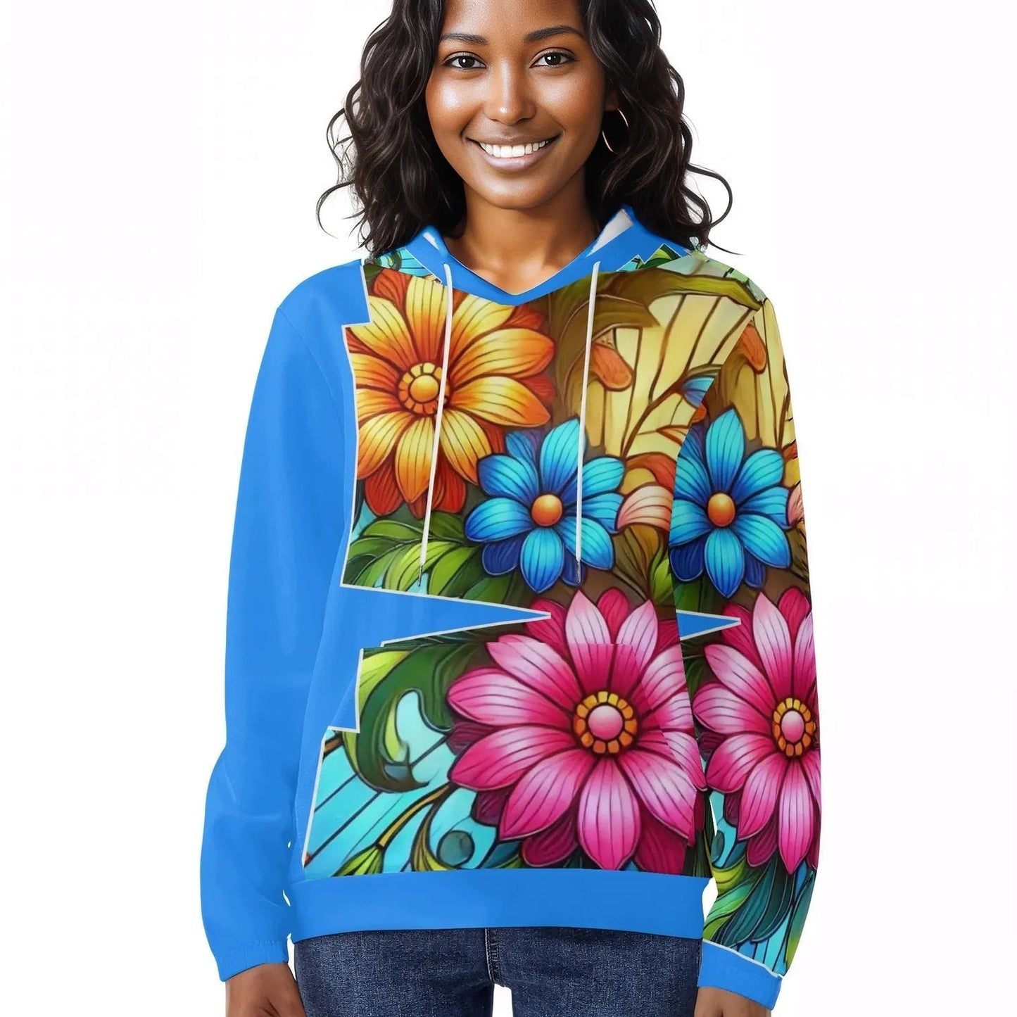 Womens Lightweight All Over Printing Pullover Hoodie