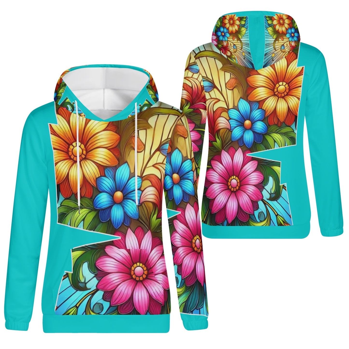 Womens Lightweight All Over Printing Pullover Hoodie