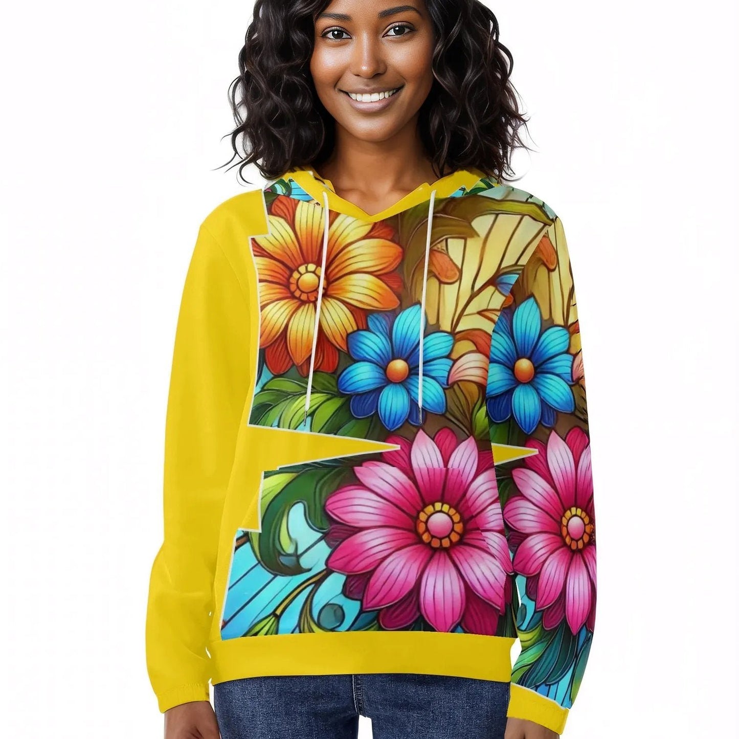 Womens Lightweight All Over Printing Pullover Hoodie