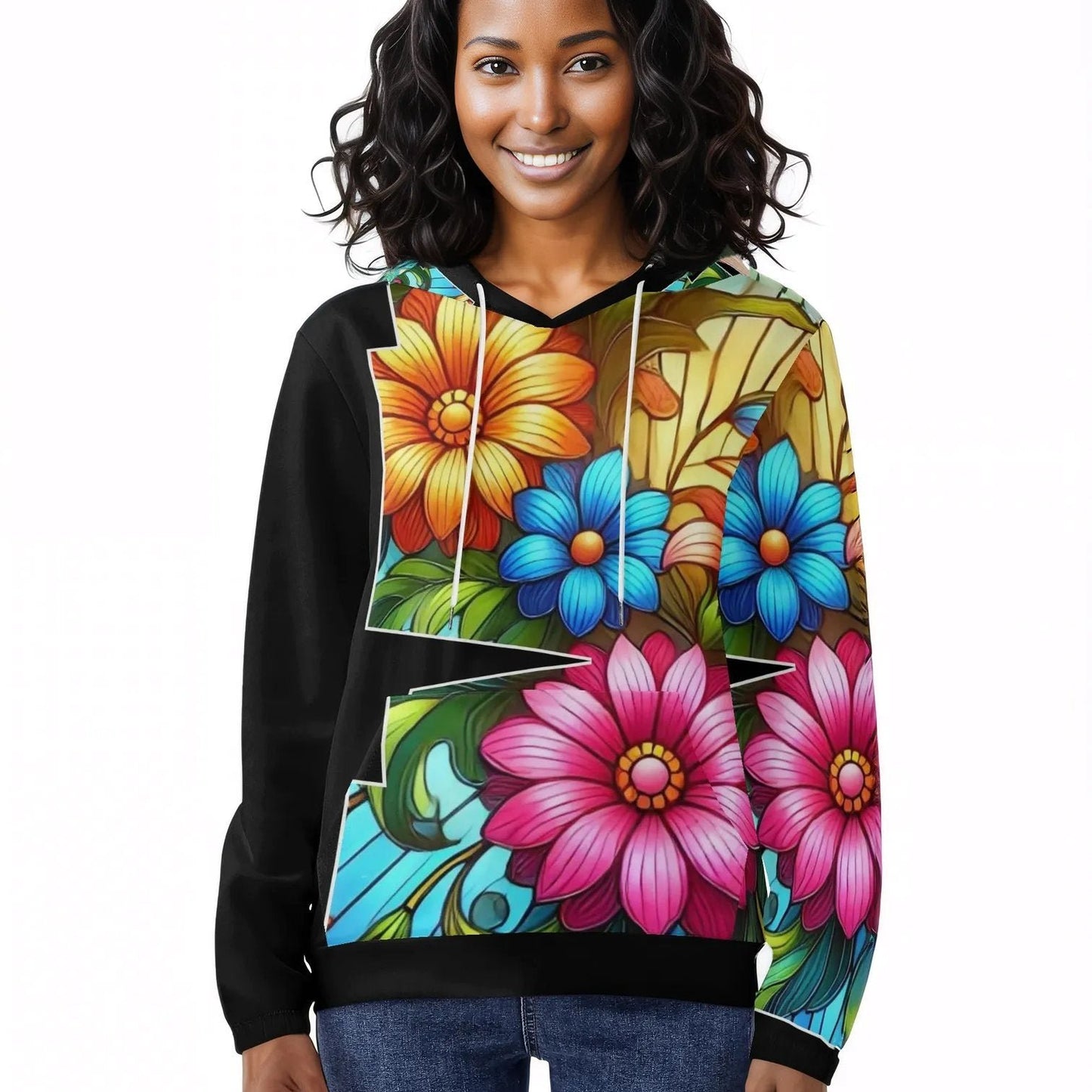 Womens Lightweight All Over Printing Pullover Hoodie