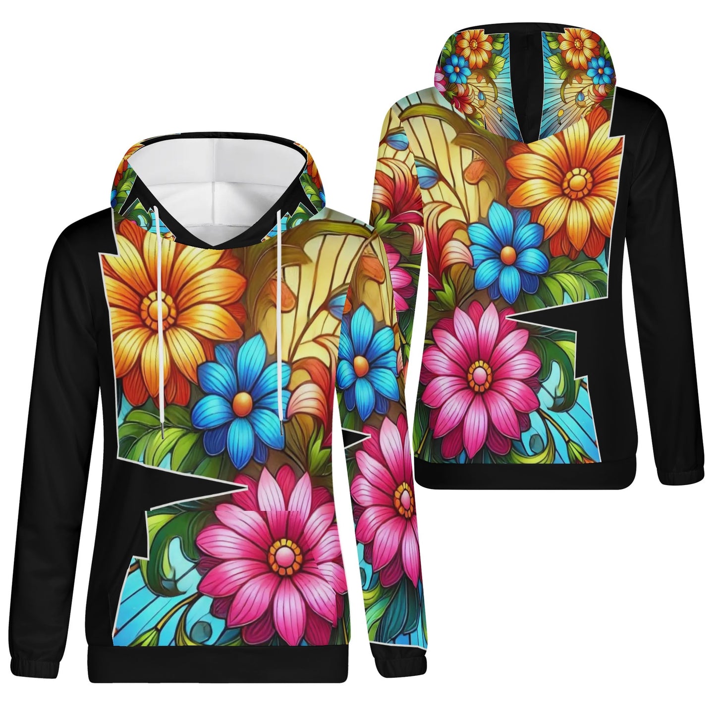 Womens Lightweight All Over Printing Pullover Hoodie