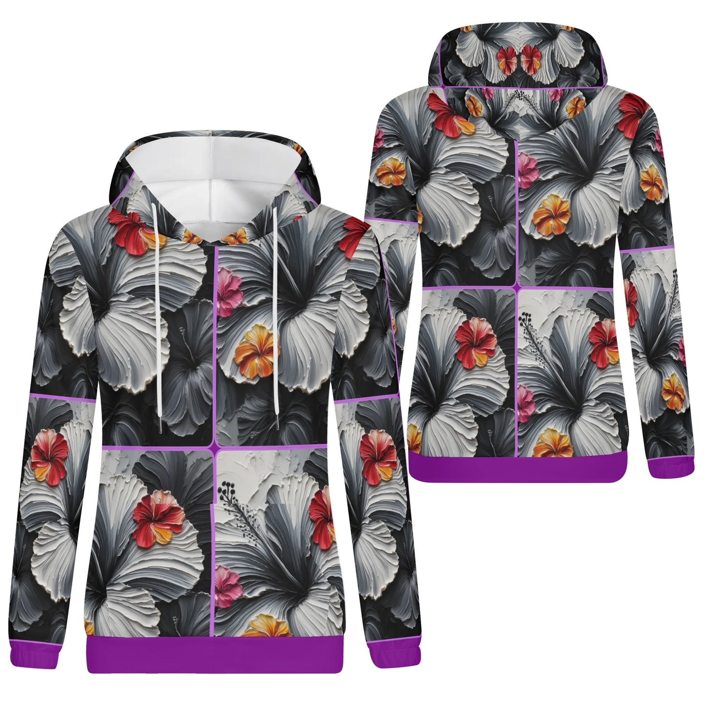 Womens Lightweight All Over Printing Pullover Hoodie