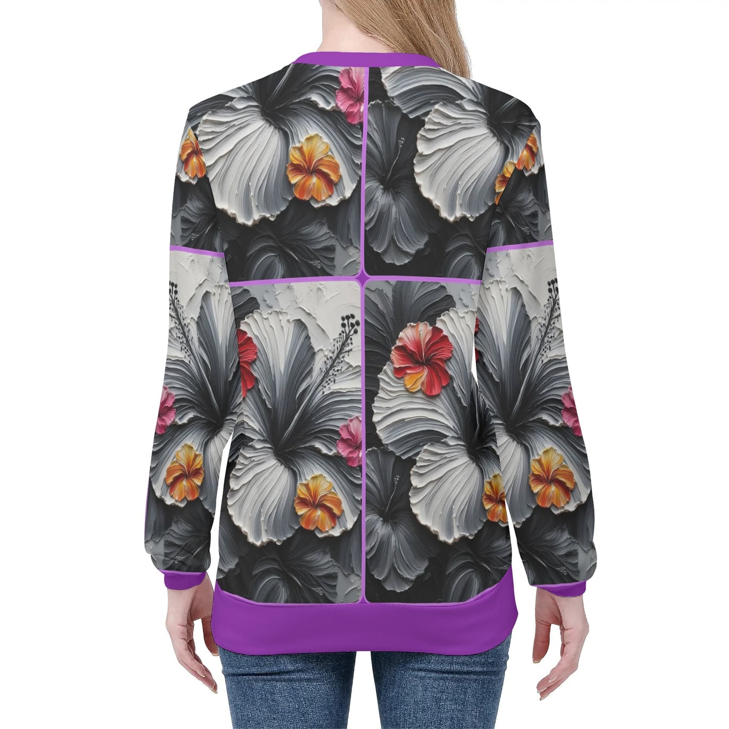 Womens All Over Print Crew Neck Lightweight Sweatshirt "Nature"