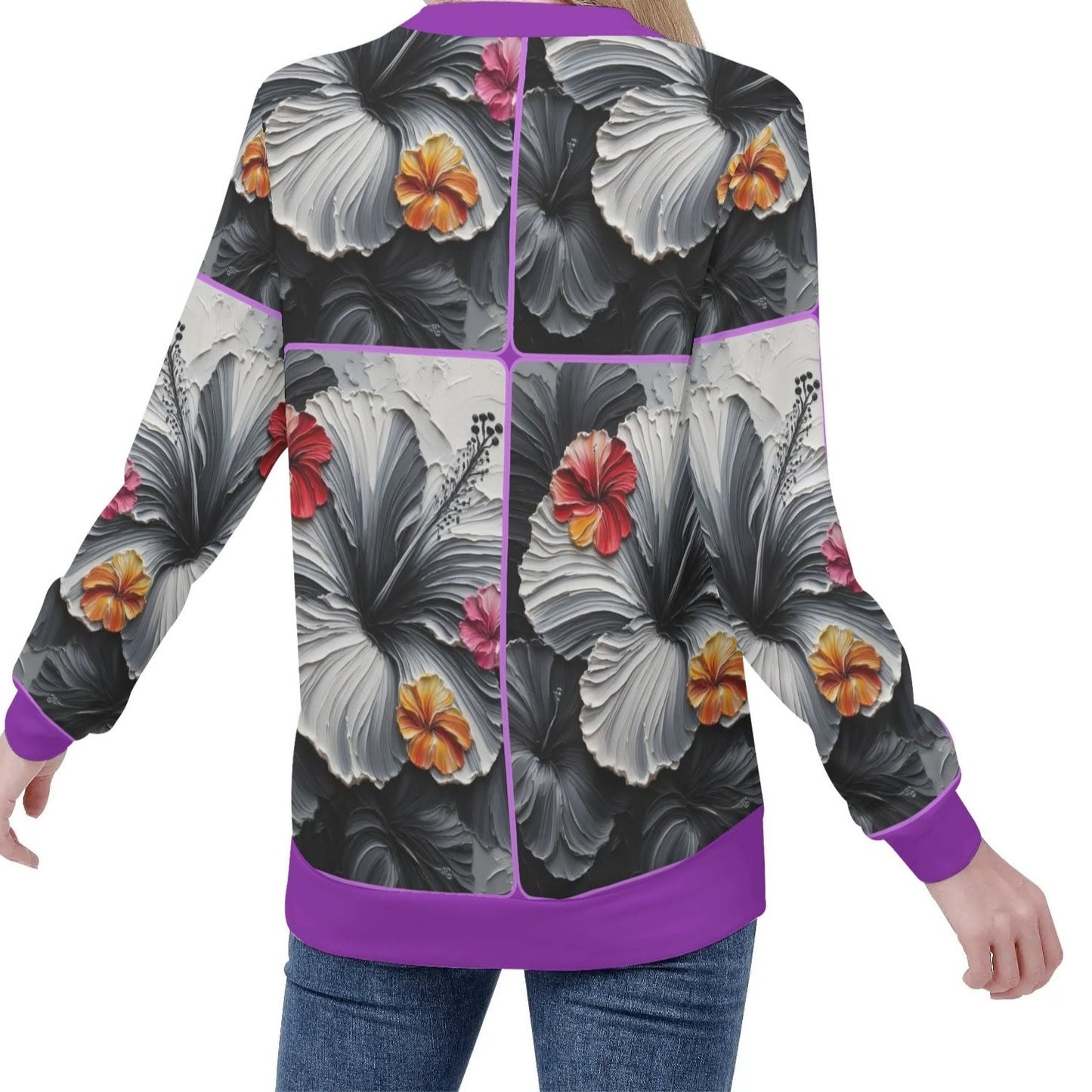 Womens All Over Print Crew Neck Lightweight Sweatshirt "Nature"