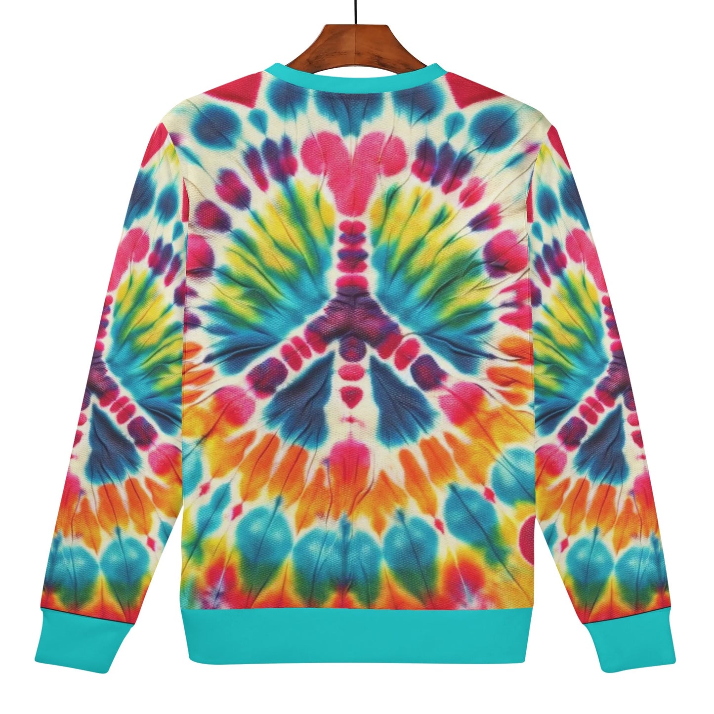 Womens All Over Print Crew Neck Lightweight Sweatshirt "Peace & Love"